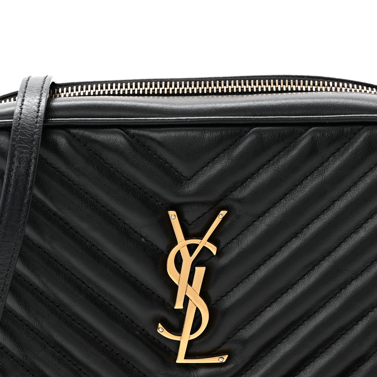 Calfskin Matelasse Monogram Lou Camera Bag Black