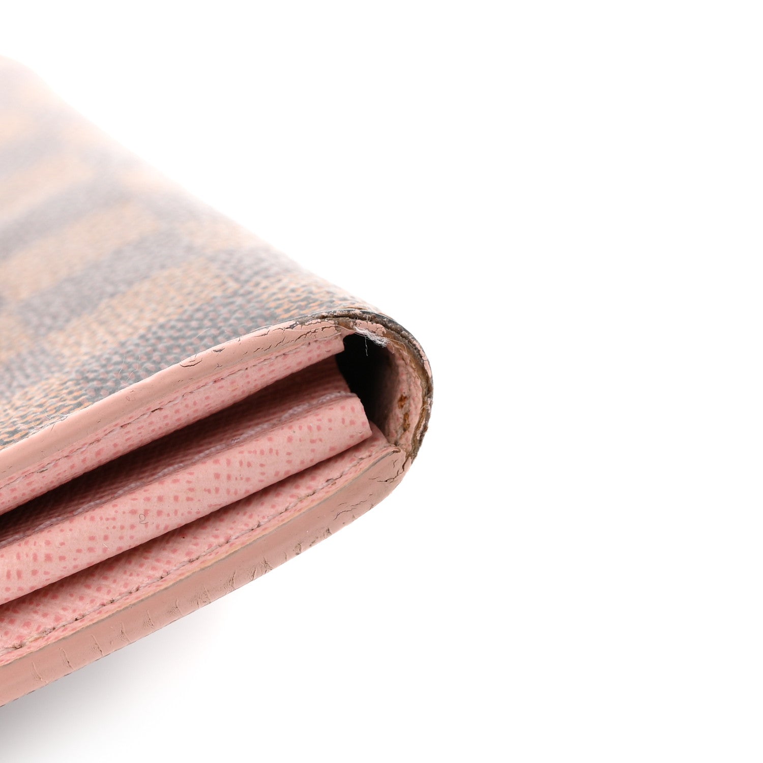 Damier Ebene Studded Sarah Wallet NM Rose Ballerine