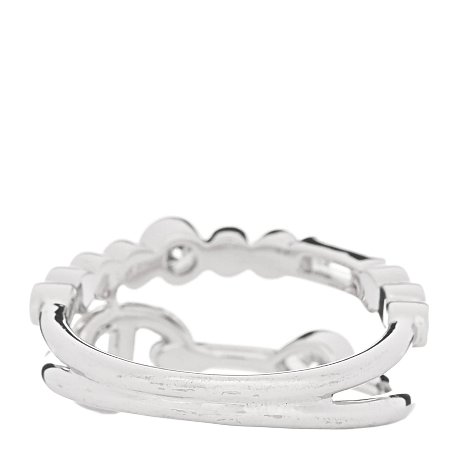 18K White Gold Diamond Chaine D'Ancre Fancy Chaos Ring 53 6.5