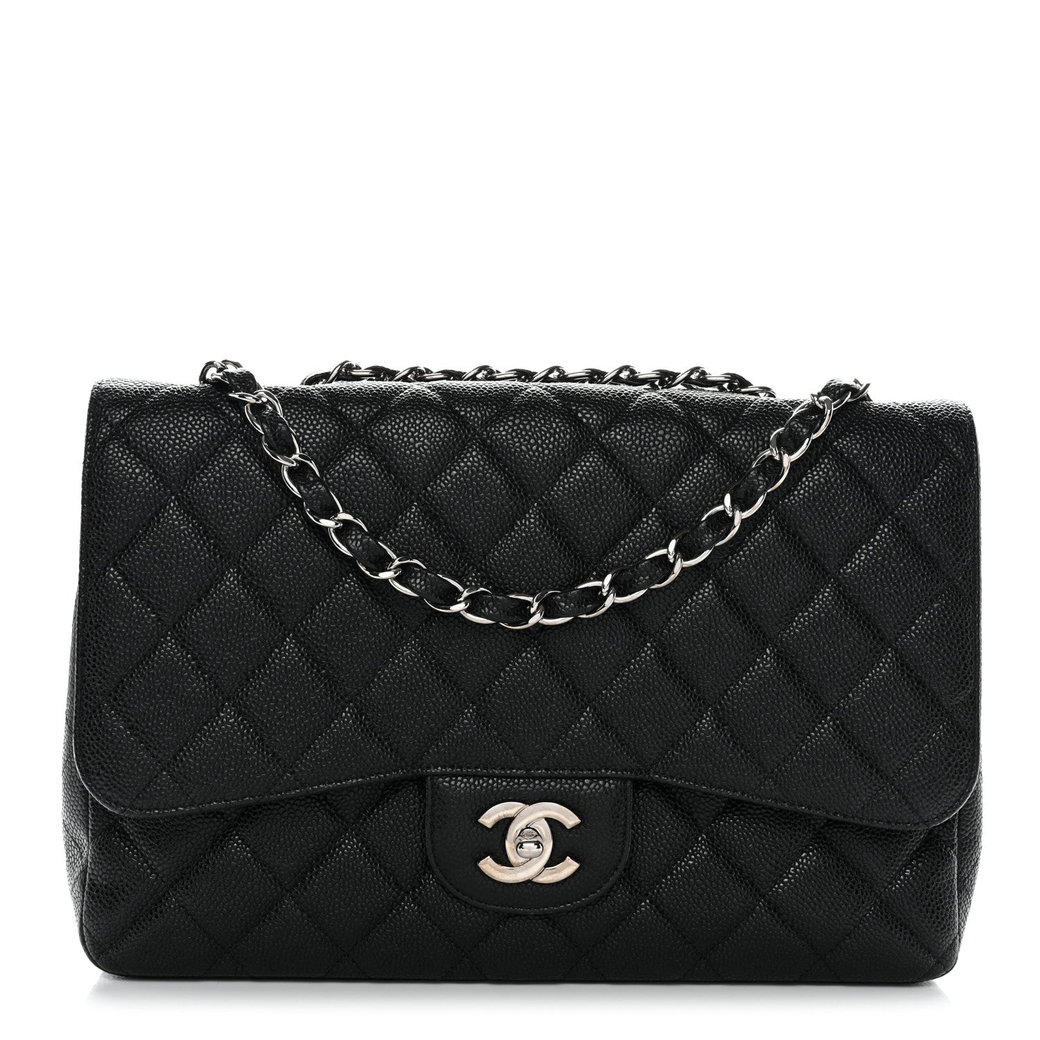 Caviar Quilted Jumbo Single Flap Black