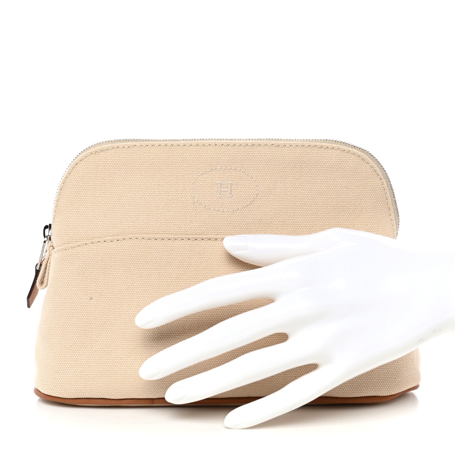 Cotton Canvas Mini Bolide Travel Cosmetic Pouch Naturel