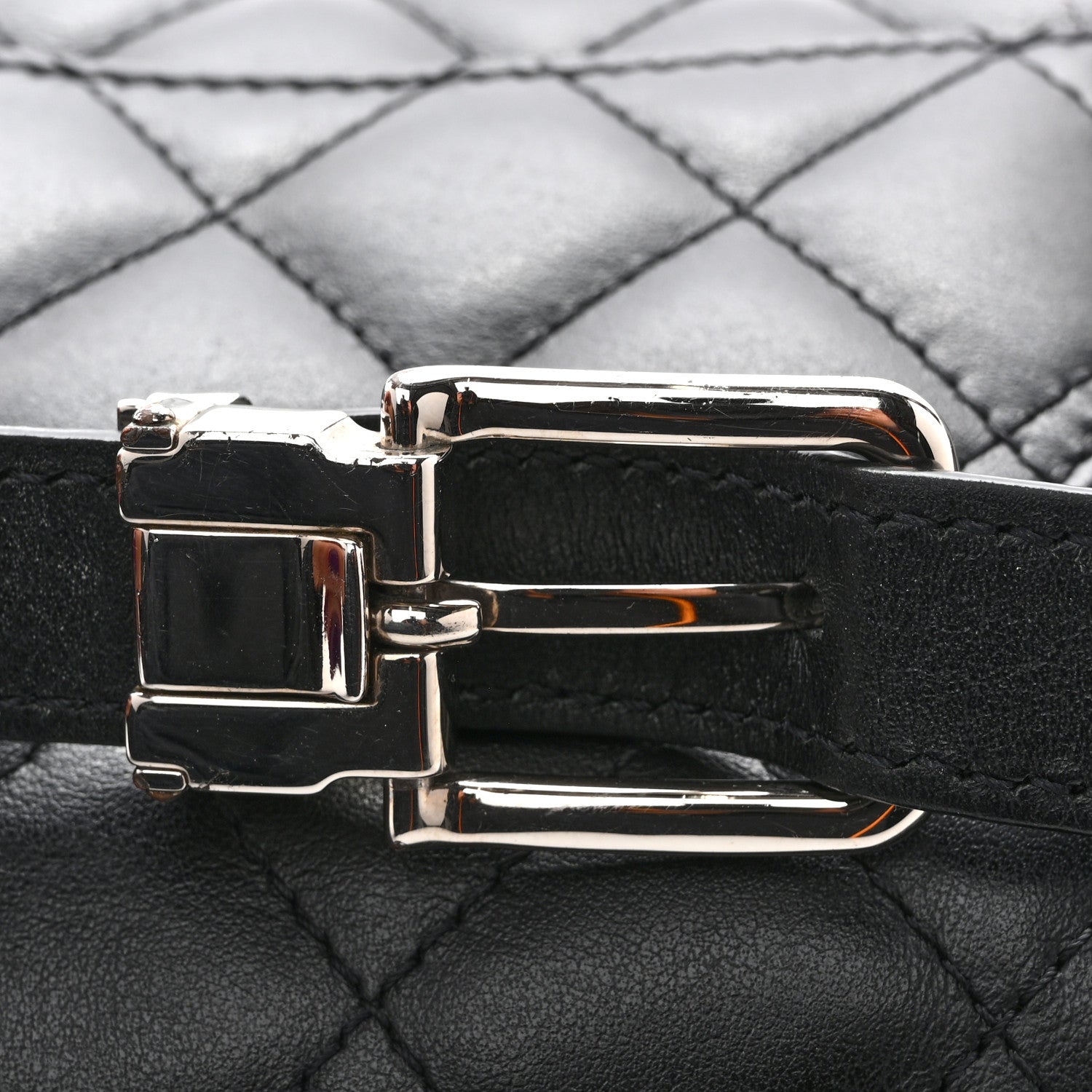 Calfskin Quilted CC Uniform Flap Belt Bag Black
