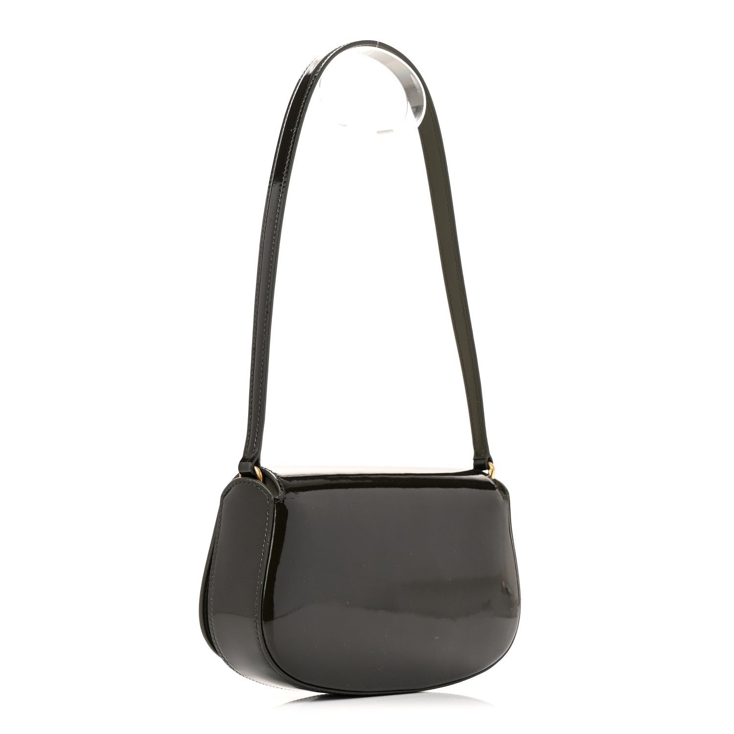 Patent Calfskin Mini Voltaire Shoulder Bag Dark Vineyard Green