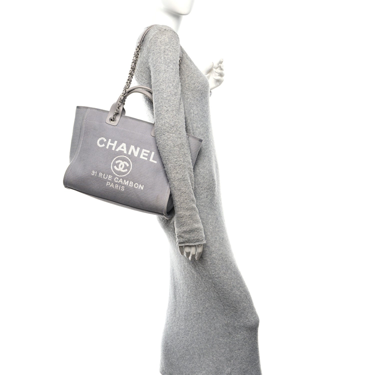 Mixed Fibers Small Deauville Tote Light Grey