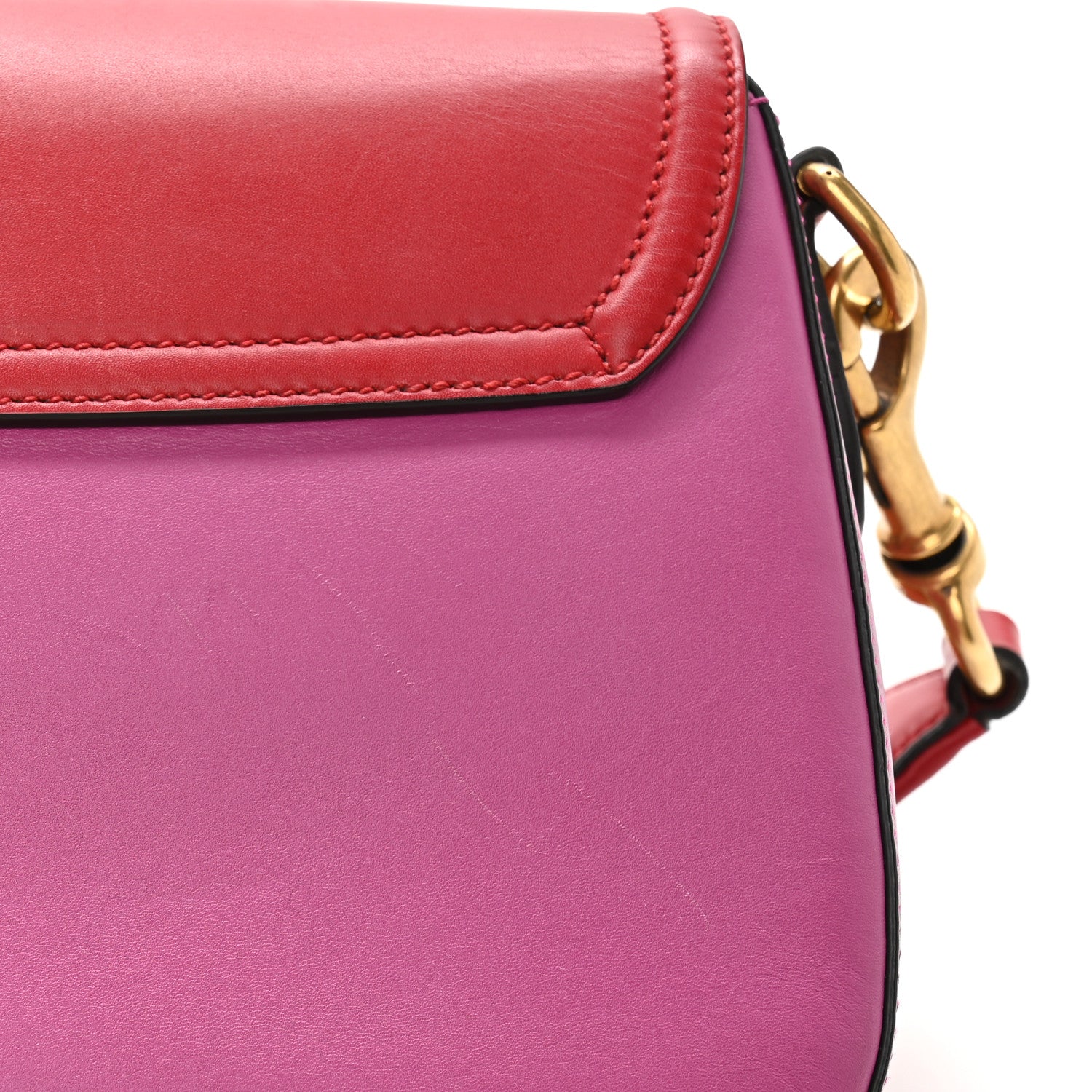 Calfskin Medium Lady Web Shoulder Bag New Rosette Hibiscus Red