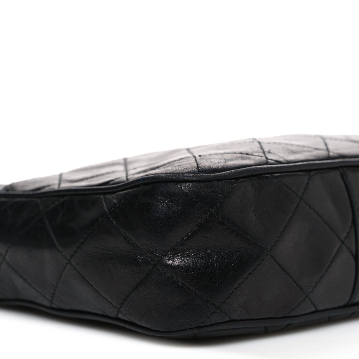 Lambskin Quilted CC Tassel Camera Case Black