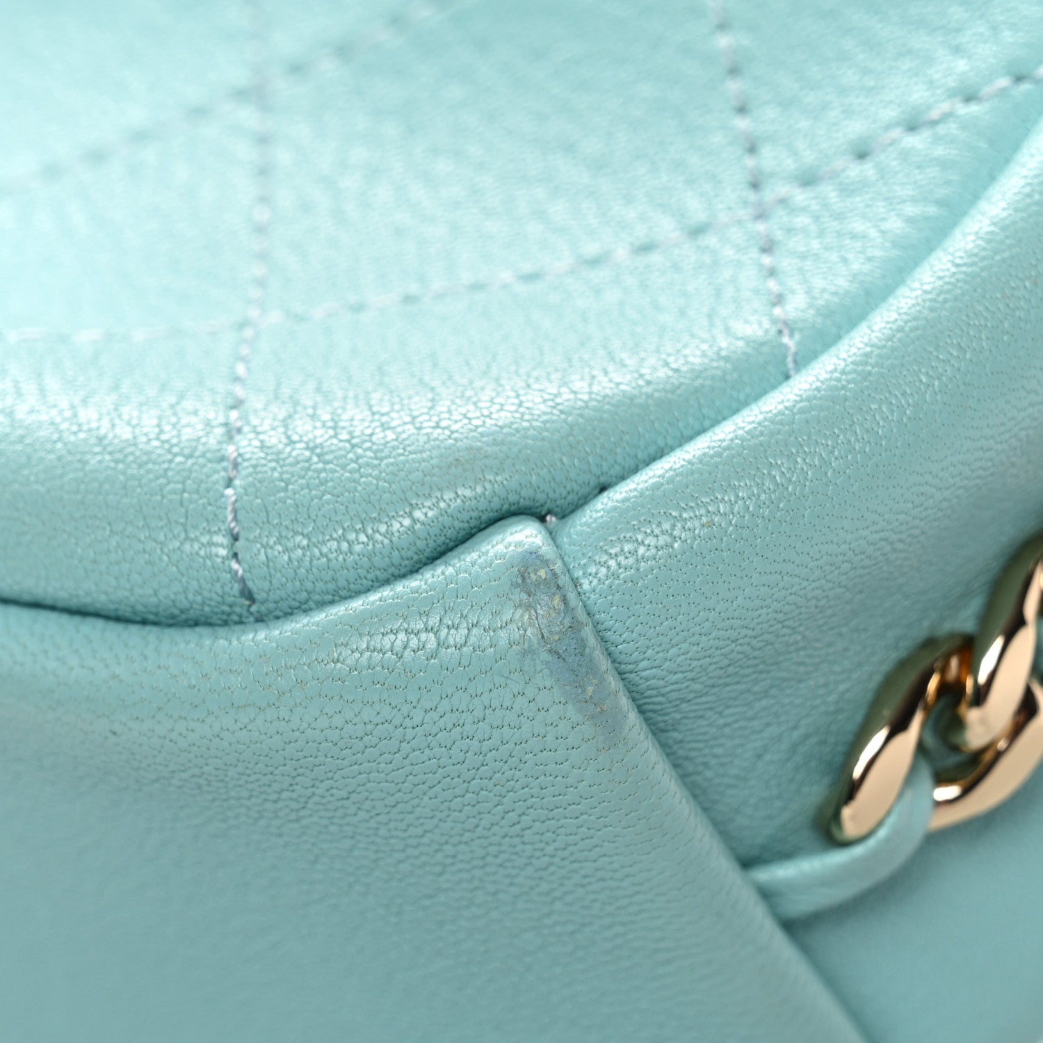 Goatskin Quilted Small Casual Trip Camera Case Light Blue