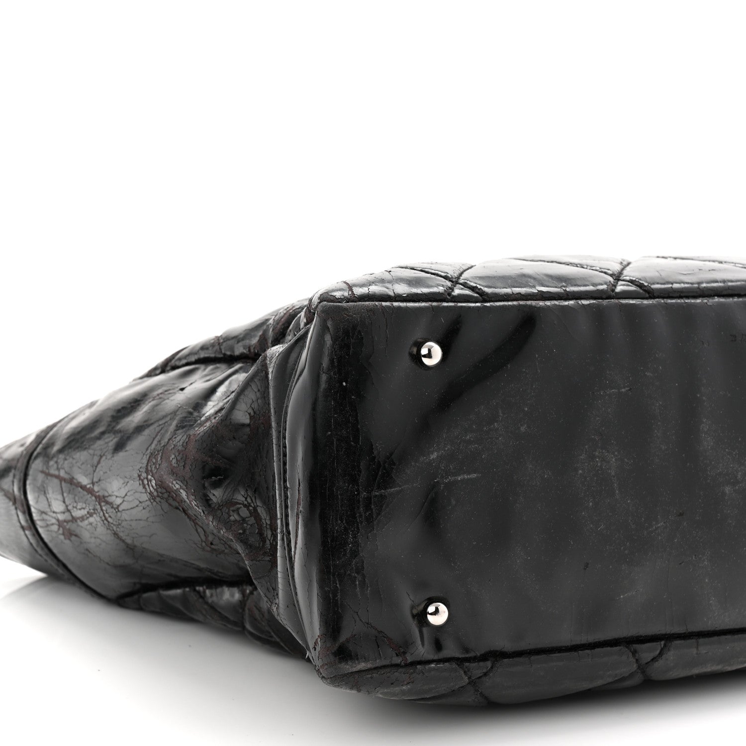 Vinyl Quilted Large Paris Biarritz Tote Black