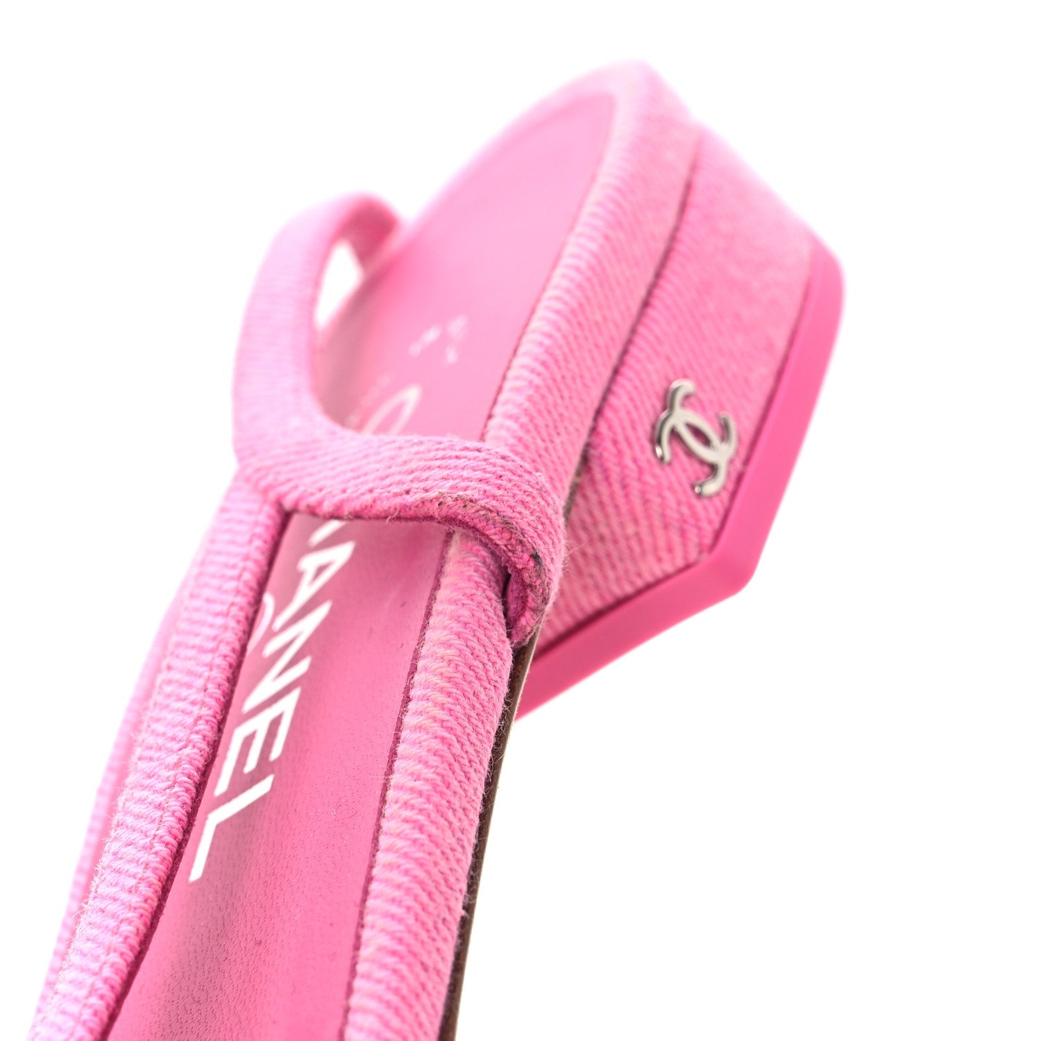 Denim Cap Toe CC Slingback Flat 40 Neon Pink