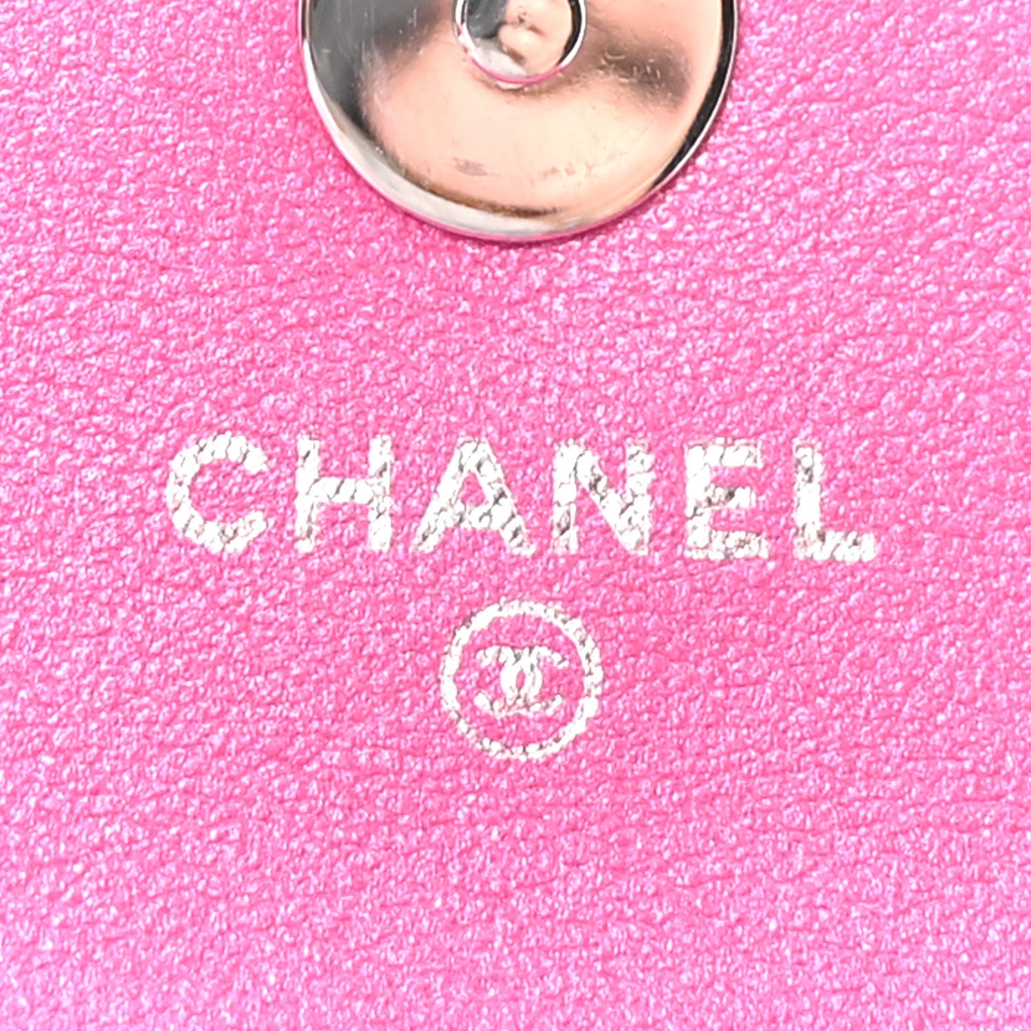 Patent Lambskin Quilted CC Hook Card Holder Pink