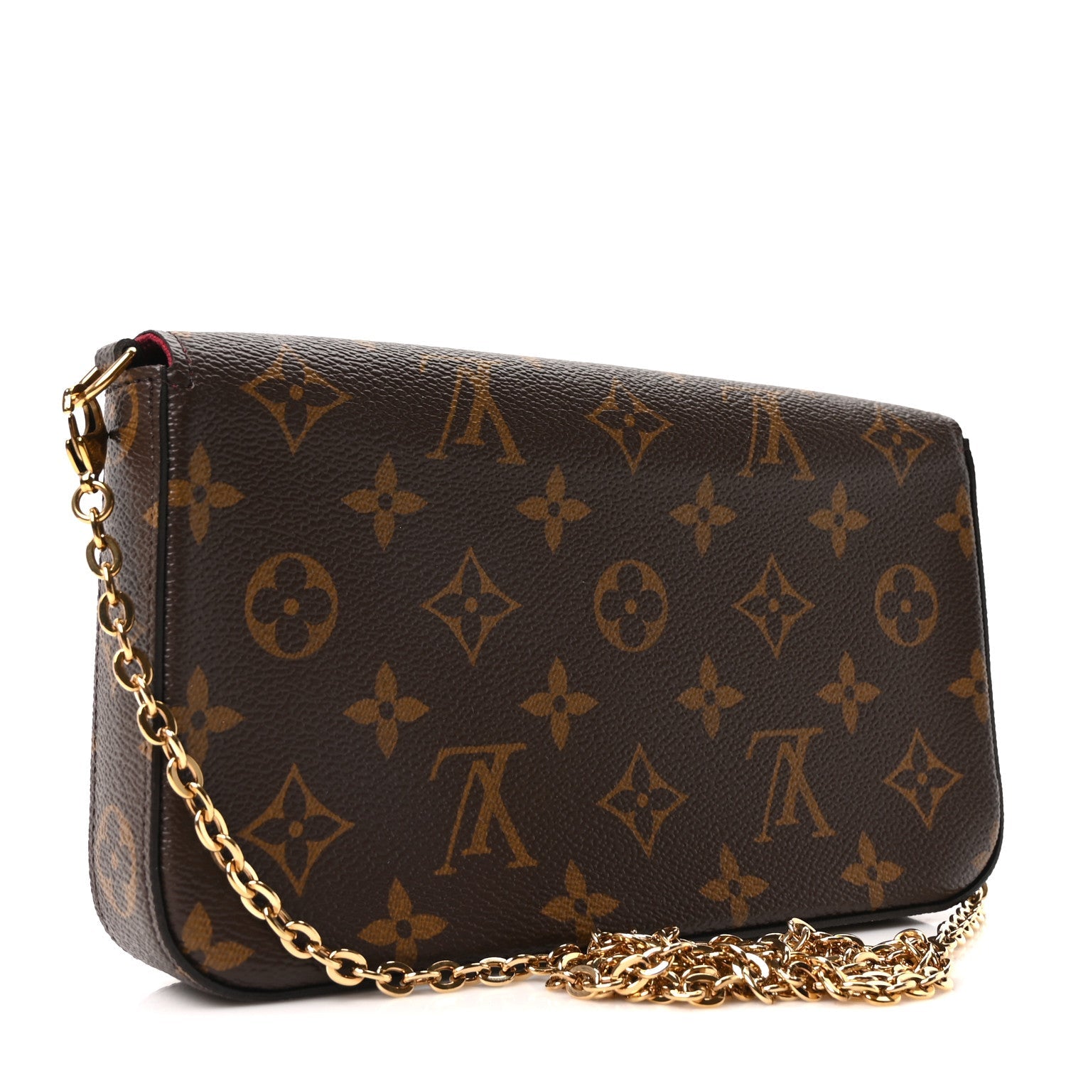 Monogram Pochette Felicie Chain Wallet Fuchsia
