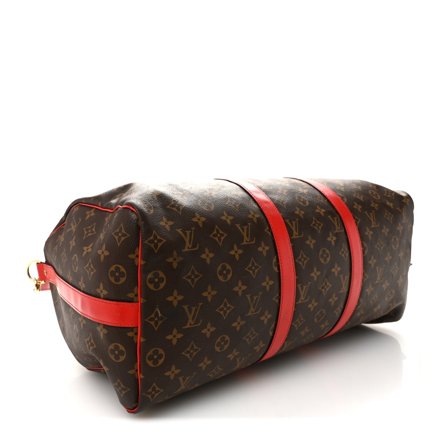 Calfskin Monogram Keepall Bandouliere 50 Coquelicot