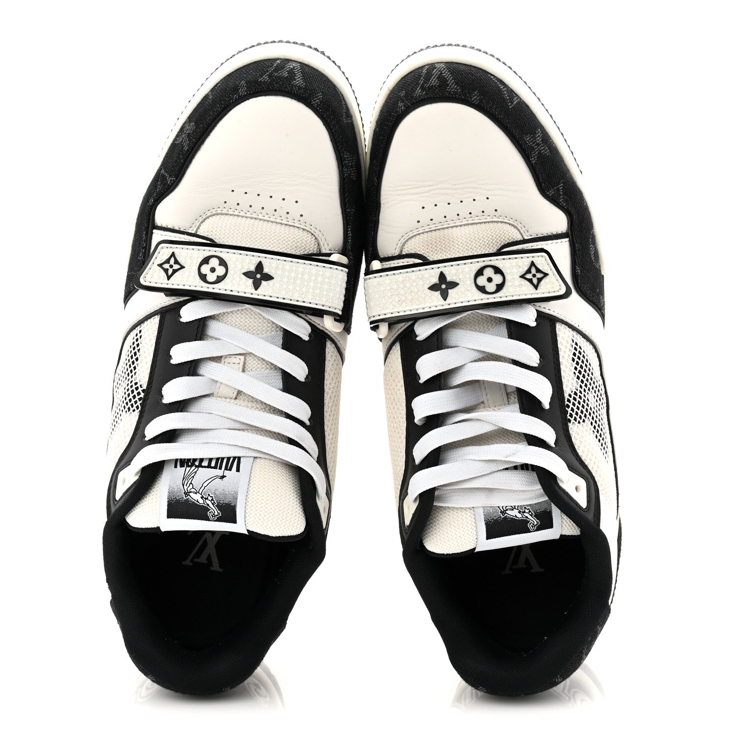 Denim Mens LV Calfskin Mesh Skate Sneaker 8 Black