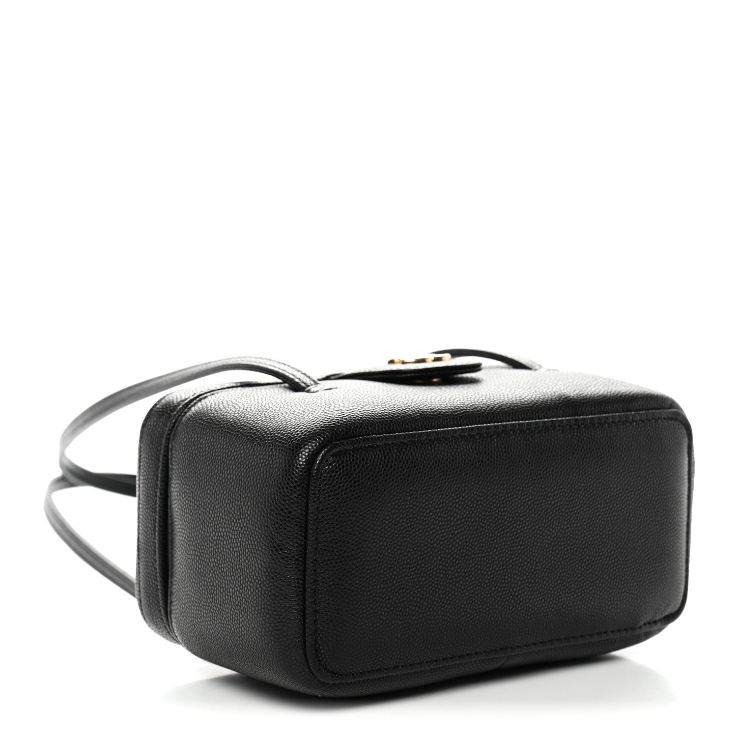 Shiny Caviar Preppy Coco Long Vanity With Strap Black