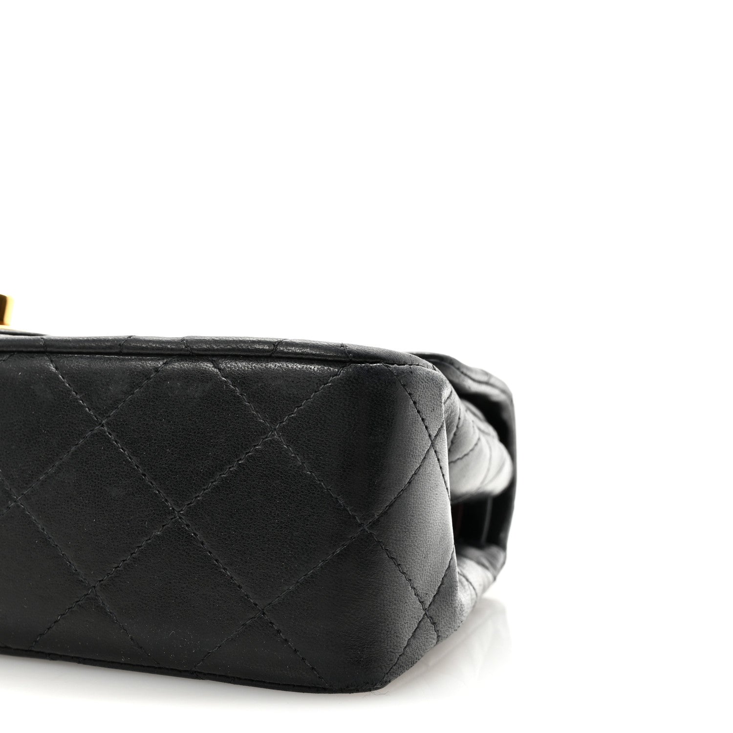 Lambskin Quilted Small Double Flap Black