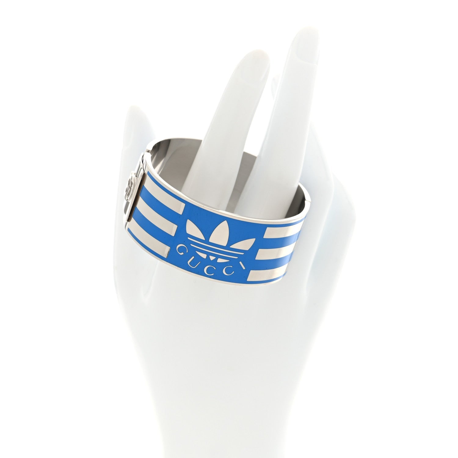 X ADIDAS Metal Enamel Cuff Bracelet S Silver Blue