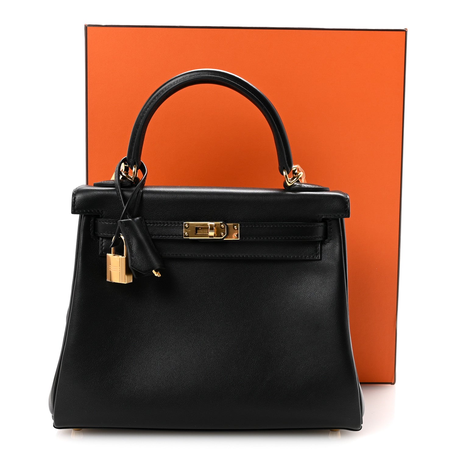 Cheri Calfskin Kelly Retourne 25 Black