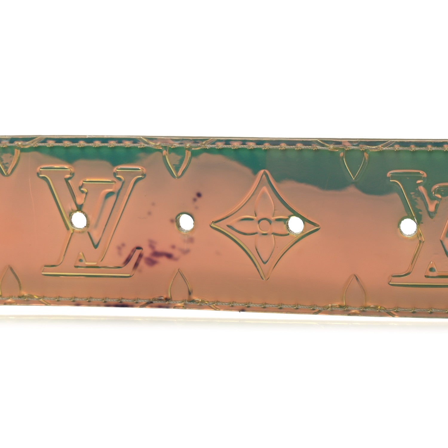PVC Monogram 40mm LV Initiales Reversible Belt 85 34 Iridescent Prism