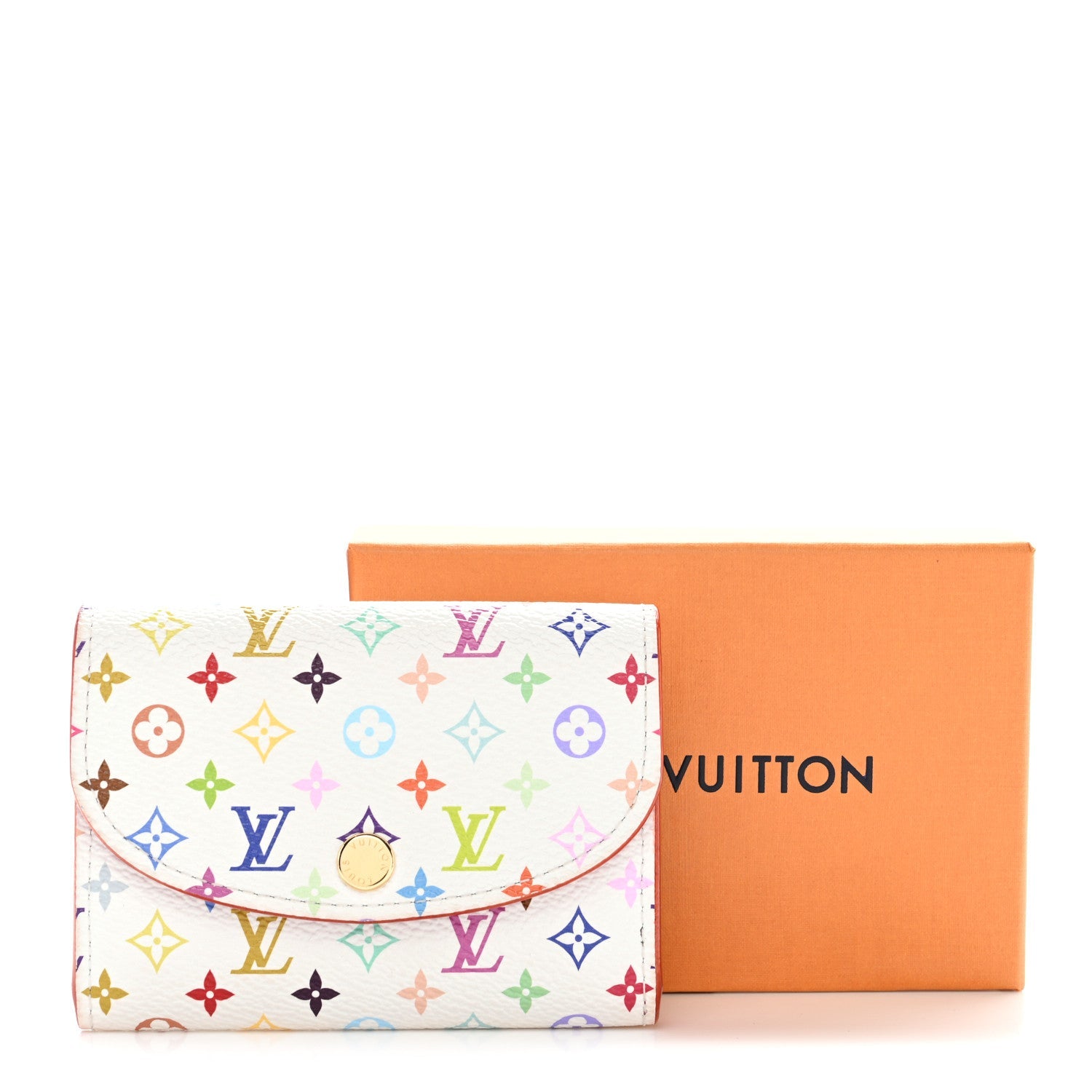 LV X TM Monogram Multicolor Rosalie Coin Purse White Kawaii Pink