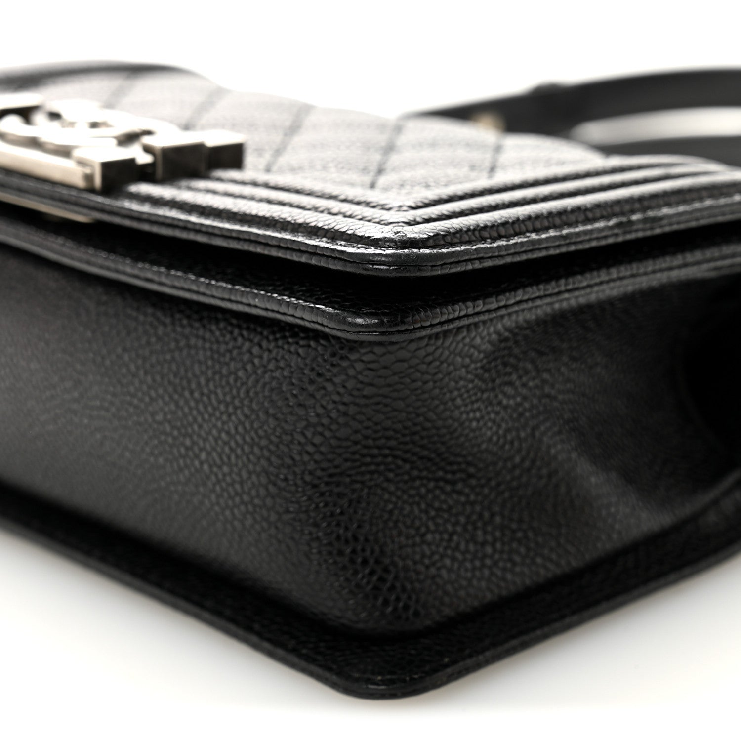 Caviar Quilted Small Boy Flap Black