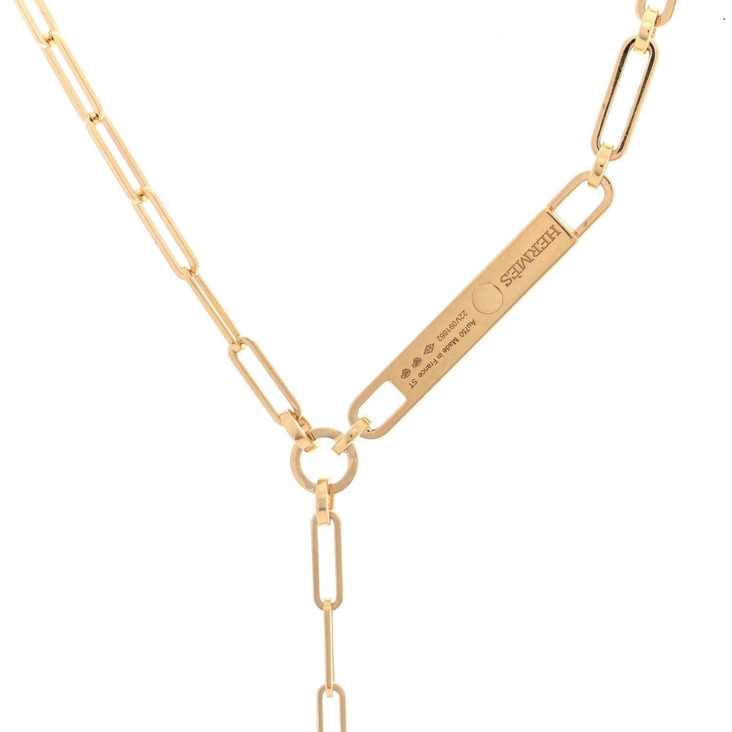 18K Rose Gold Diamond Pave PM Kelly Chaine Lariat Necklace ST