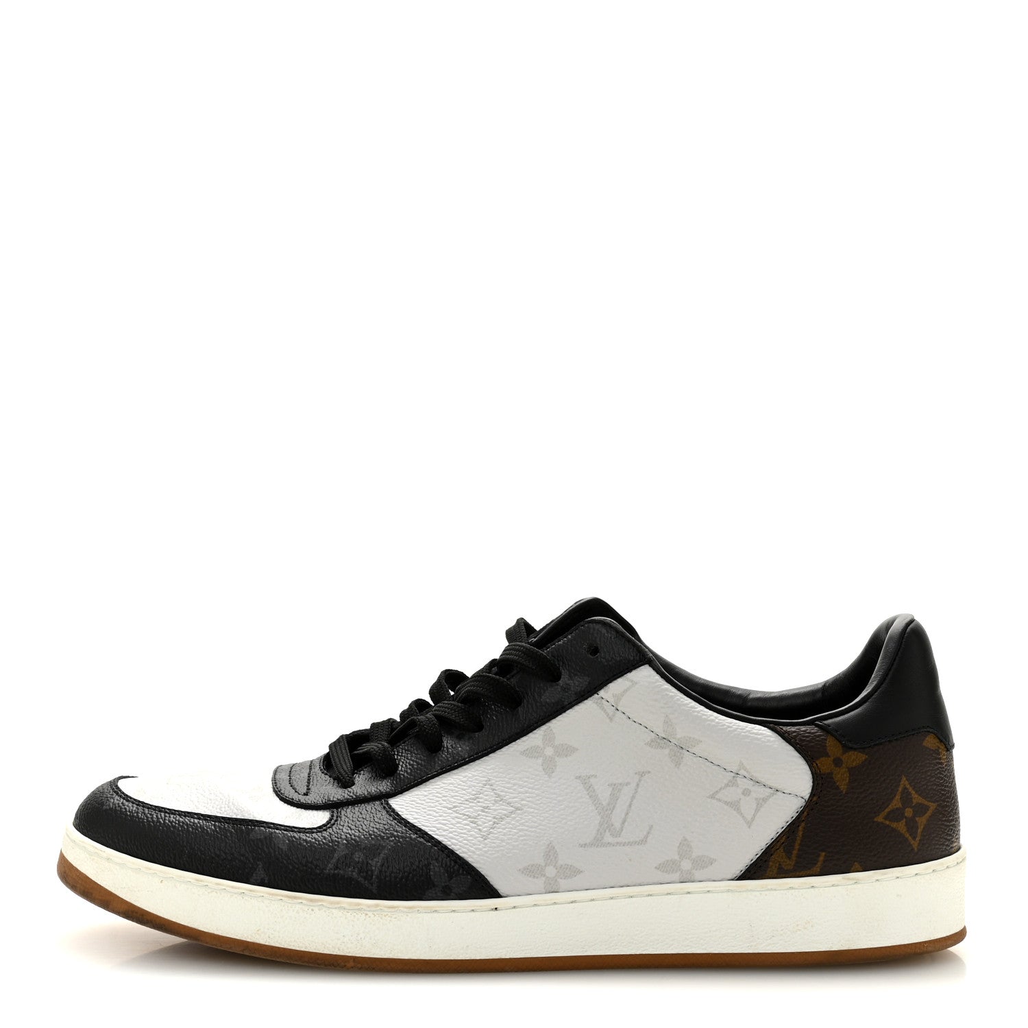 Calfskin Monogram Mens Rivoli Sneakers 9 White Black