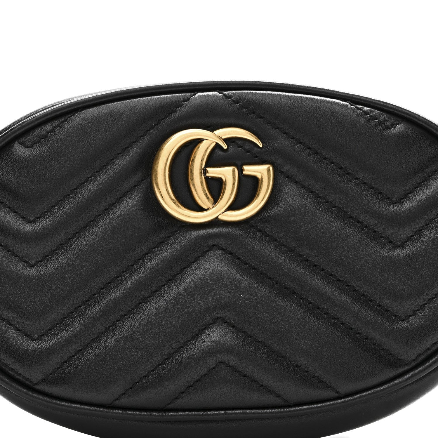 Calfskin Matelasse GG Marmont Belt Bag Black
