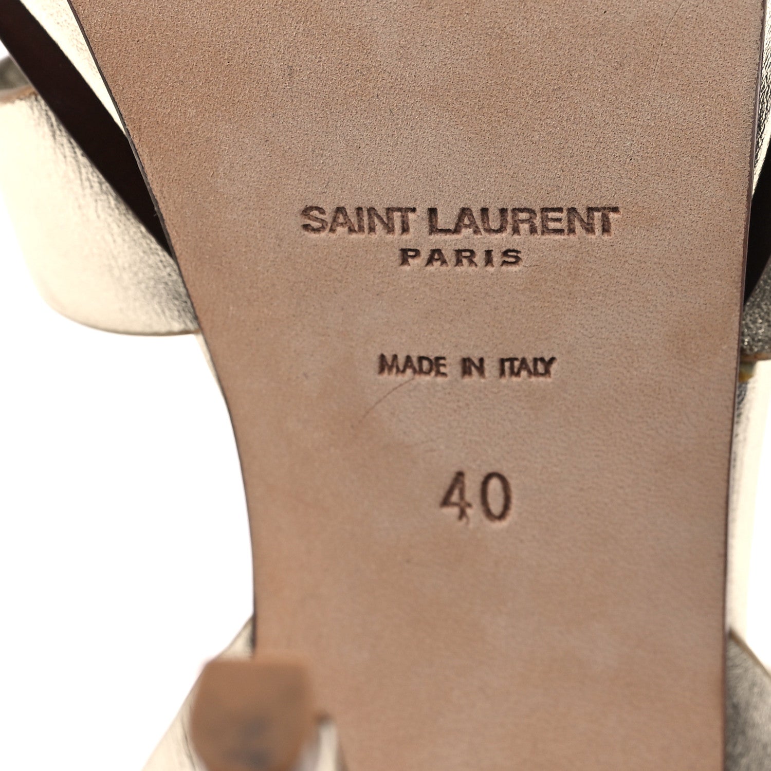 Metallic Calfskin Tribute 105 Platform Sandals 40 Gold