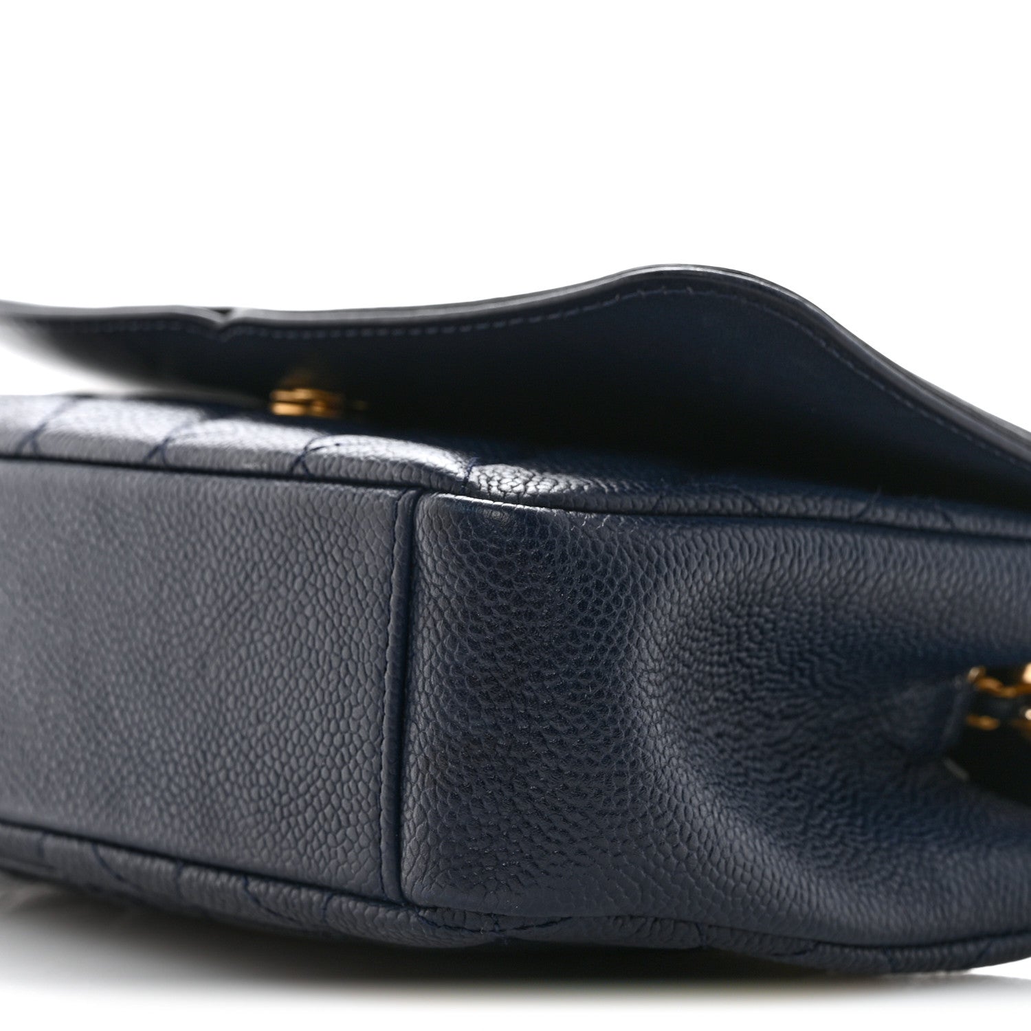 Caviar Quilted Small CC Filigree Flap Navy
