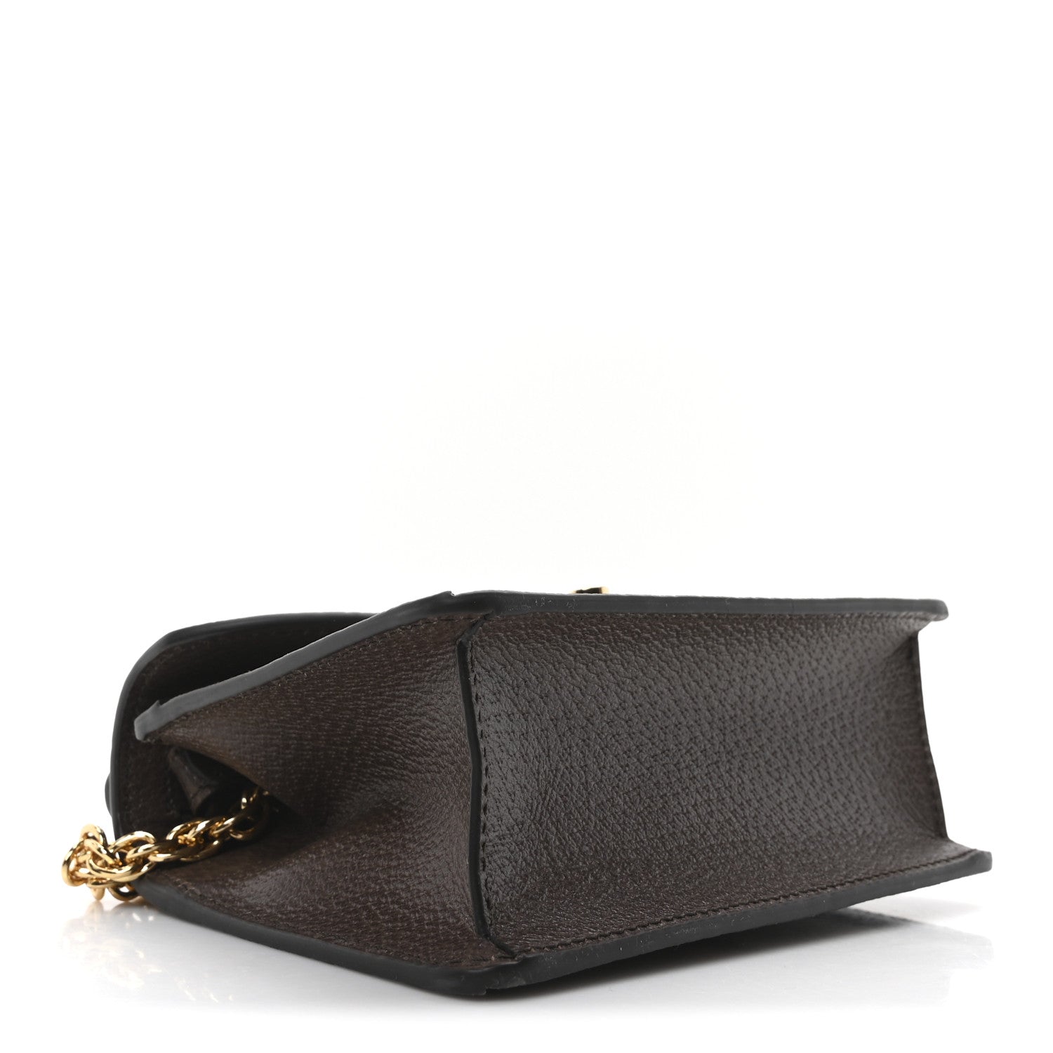 GG Supreme Monogram Textured Dollar Calfskin Web Mini Ophidia Padlock Top Handle Chain Shoulder Bag Beige Ebony New Acero