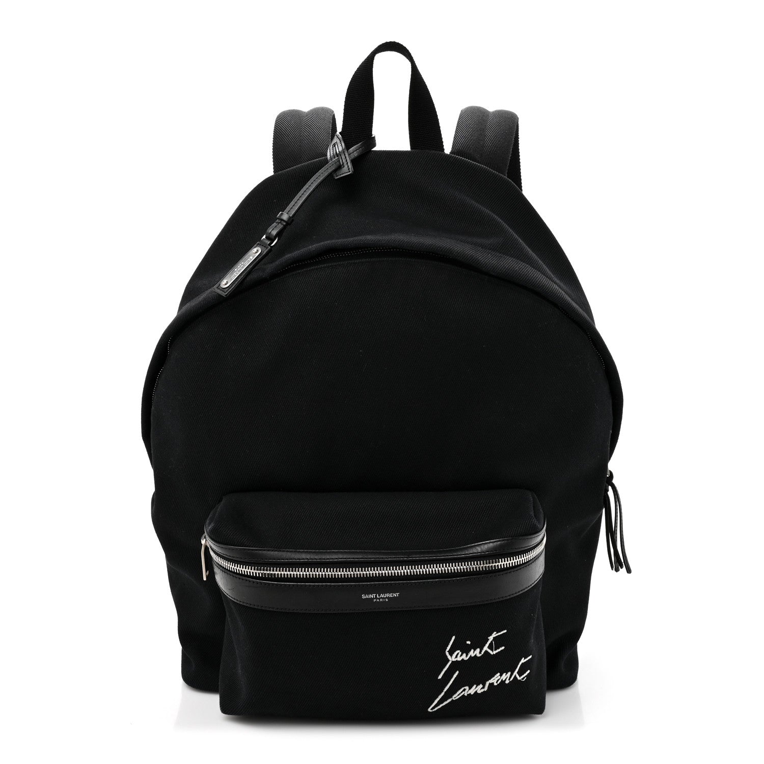 Canvas Signature Embroidered City Backpack Black