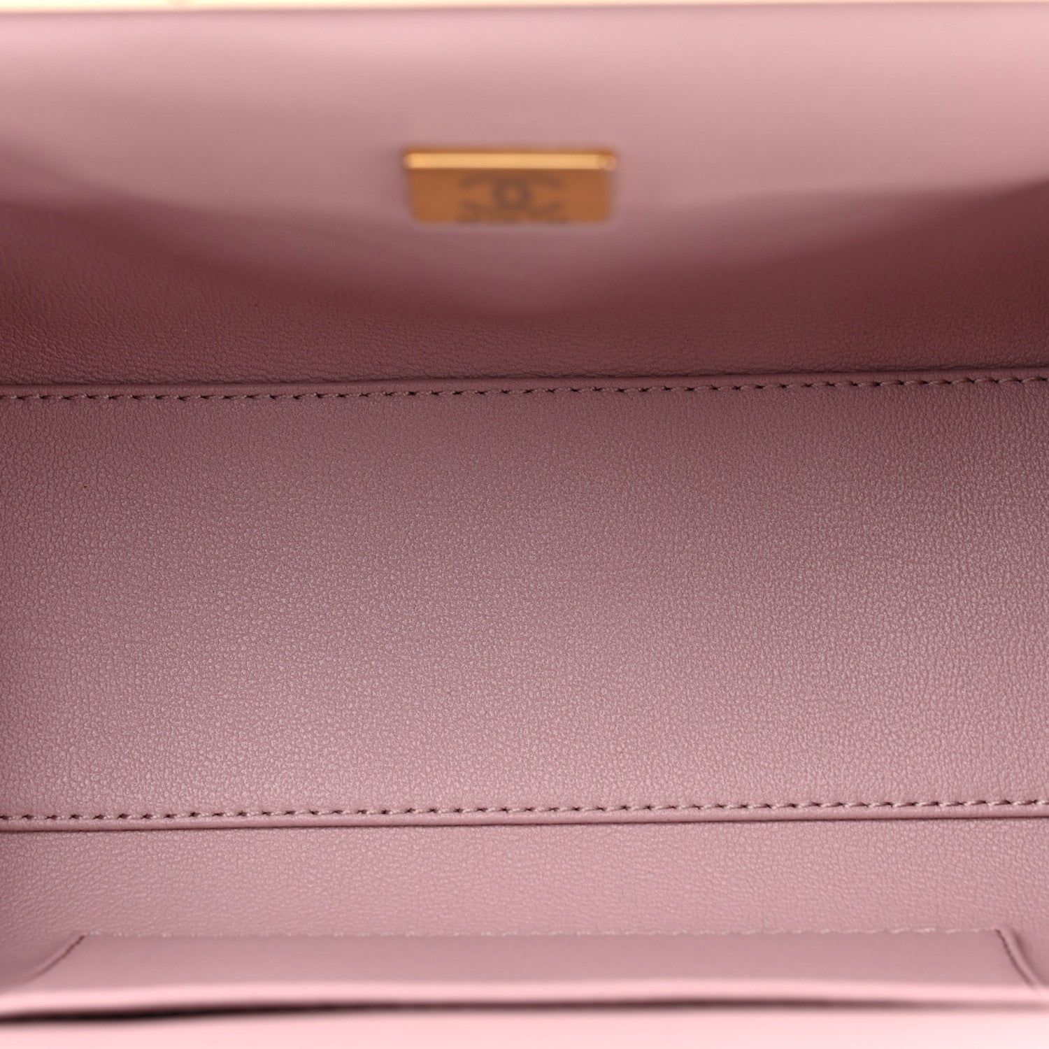 Lambskin Quilted Chain Frame Clutch Pink