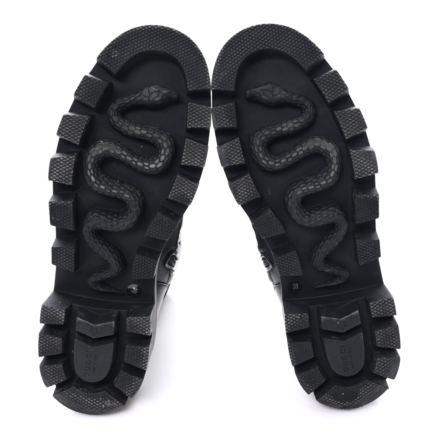 Nappa Frances GG Matelasse Platform Combat Boots 39 Black