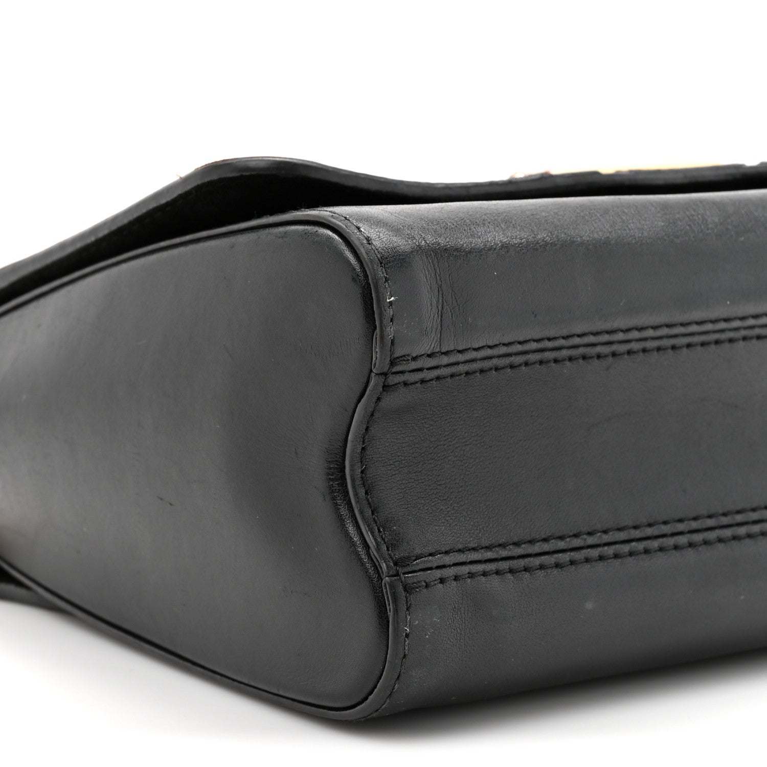 Veau Satin Monogram Twist Shoulder Bag MM Black
