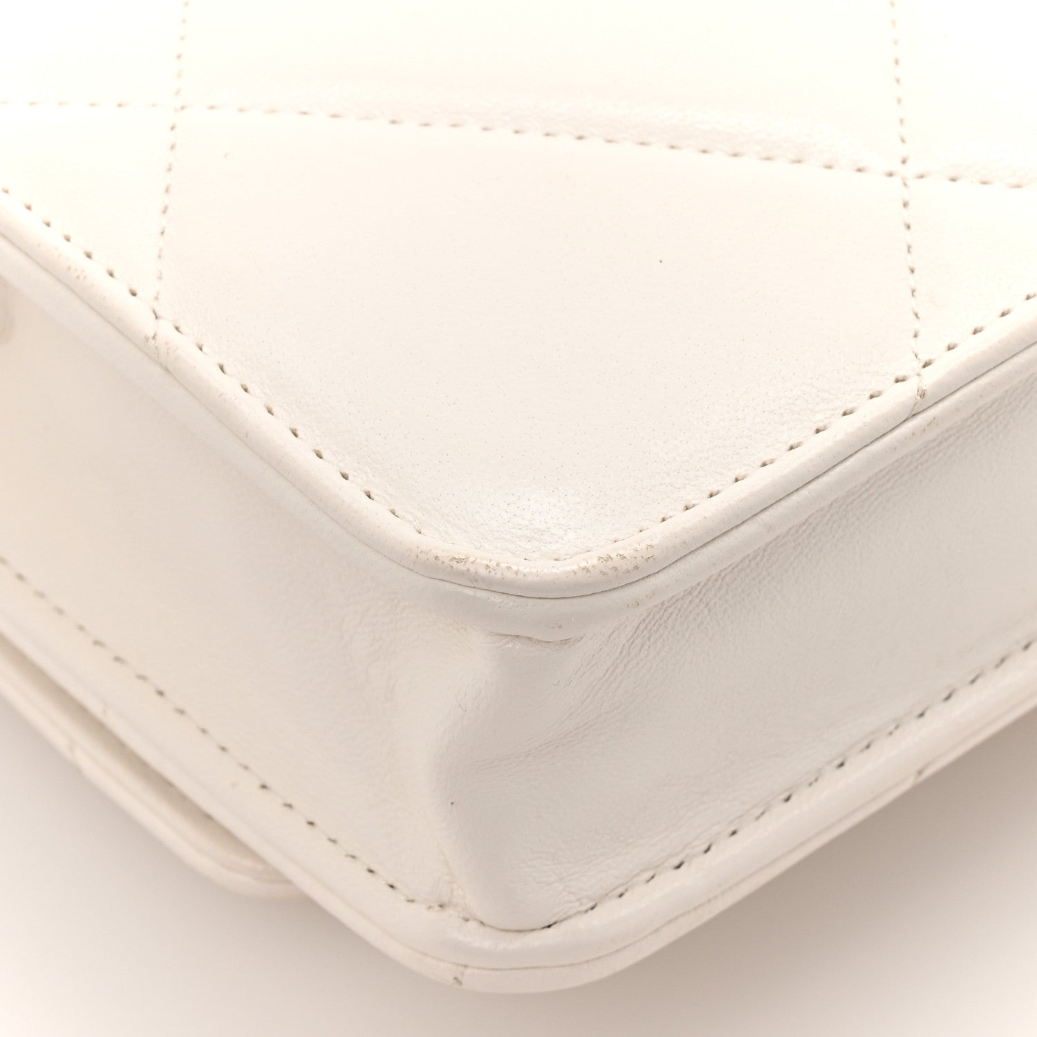 Lambskin Quilted Chanel 19 Wallet On Chain WOC White