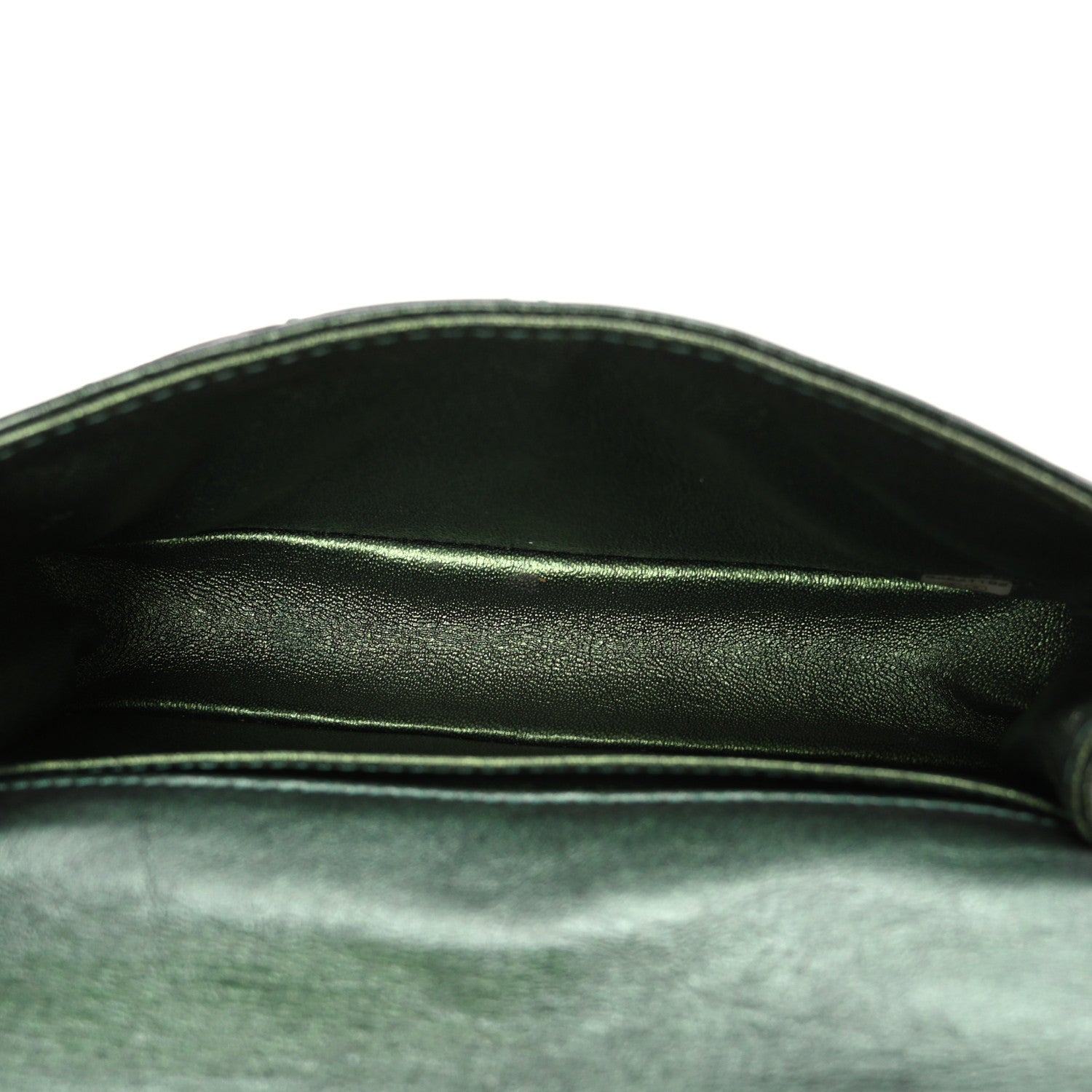 Metallic Aged Calfskin Quilted 2.55 Reissue Flap Belt Bag Clutch Green