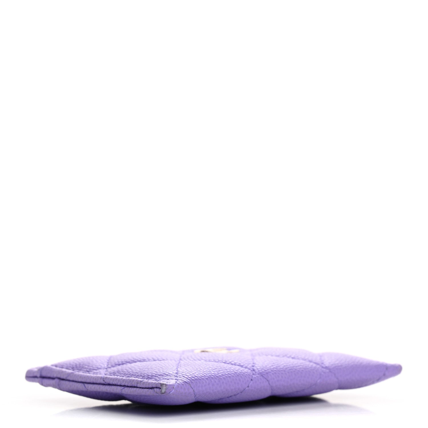 Caviar Quilted Card Holder Purple