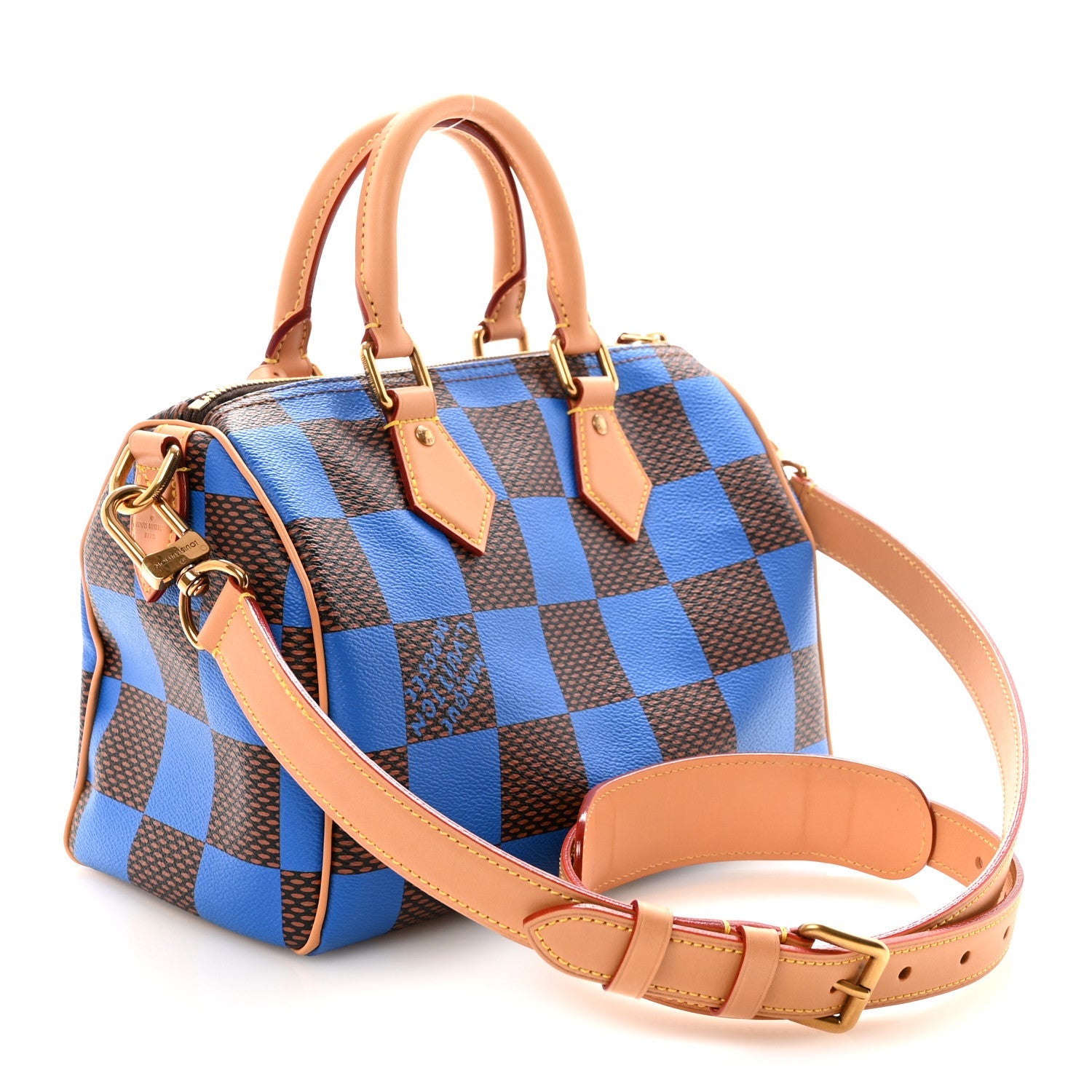 Damier Pop Speedy Bandouliere 25 Blue