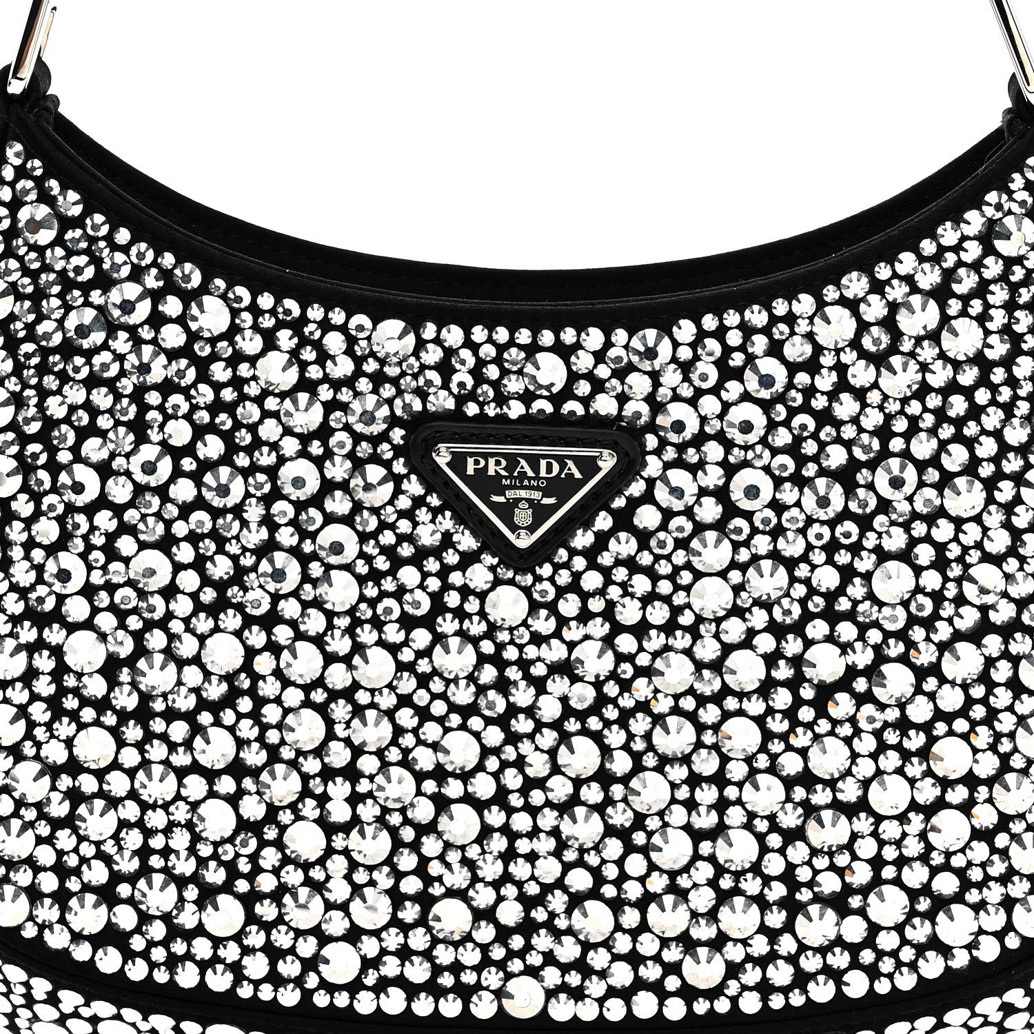 Satin Crystal Cleo Adjustable Strap Shoulder Bag Metal