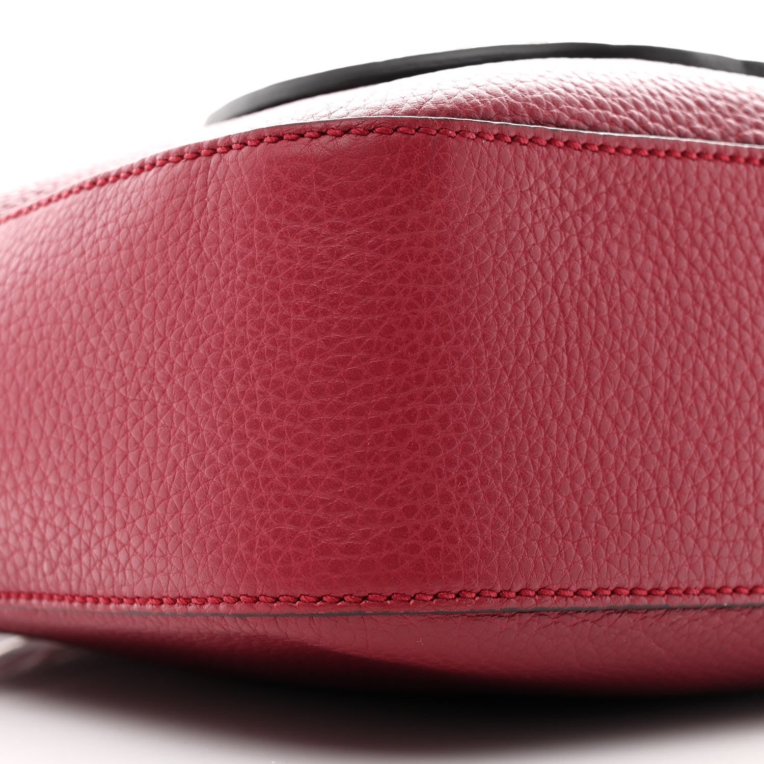 Pebbled Calfskin Studded Small Soho Disco Bag Soft Burgundy