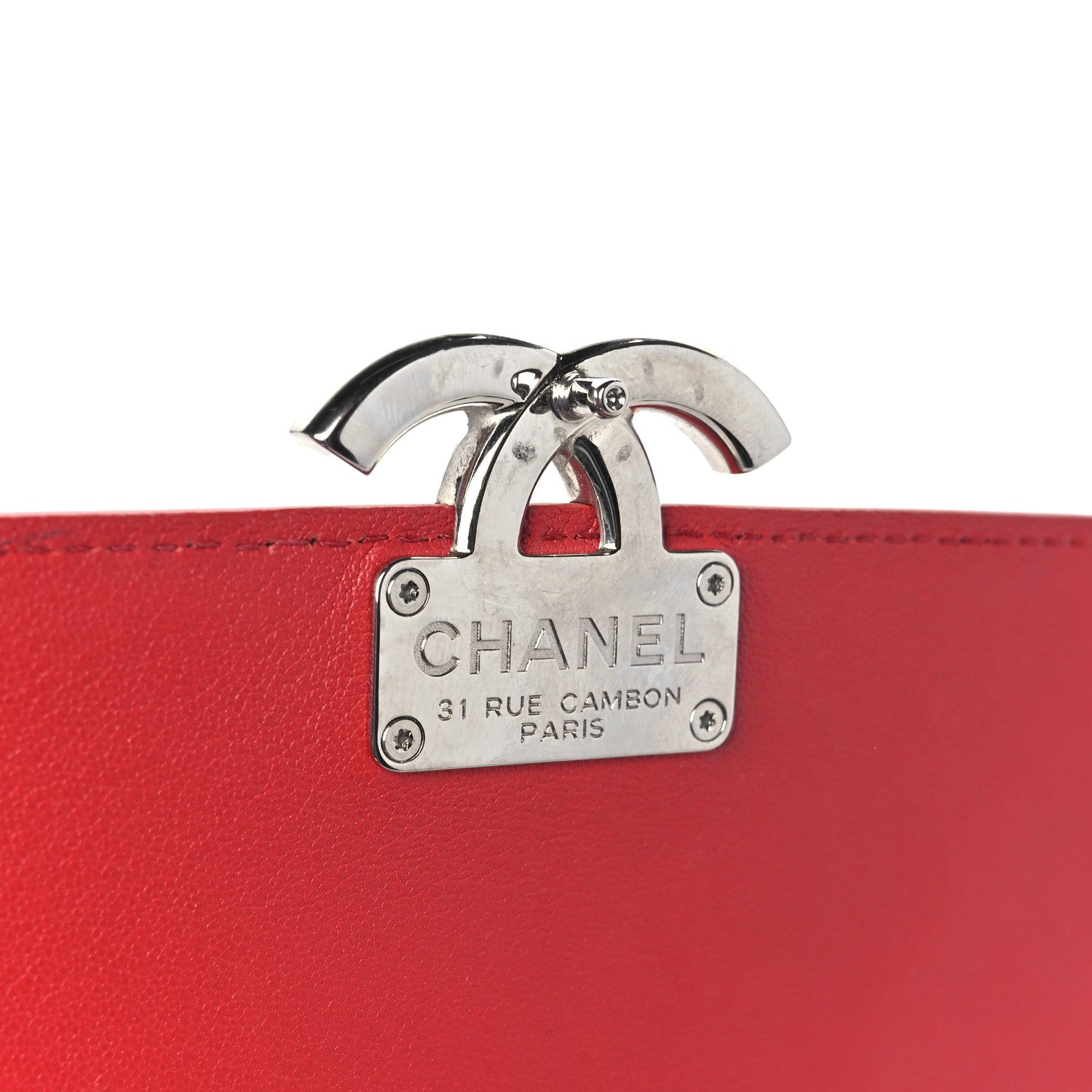 Caviar Quilted Small CC Box Top Flap Red