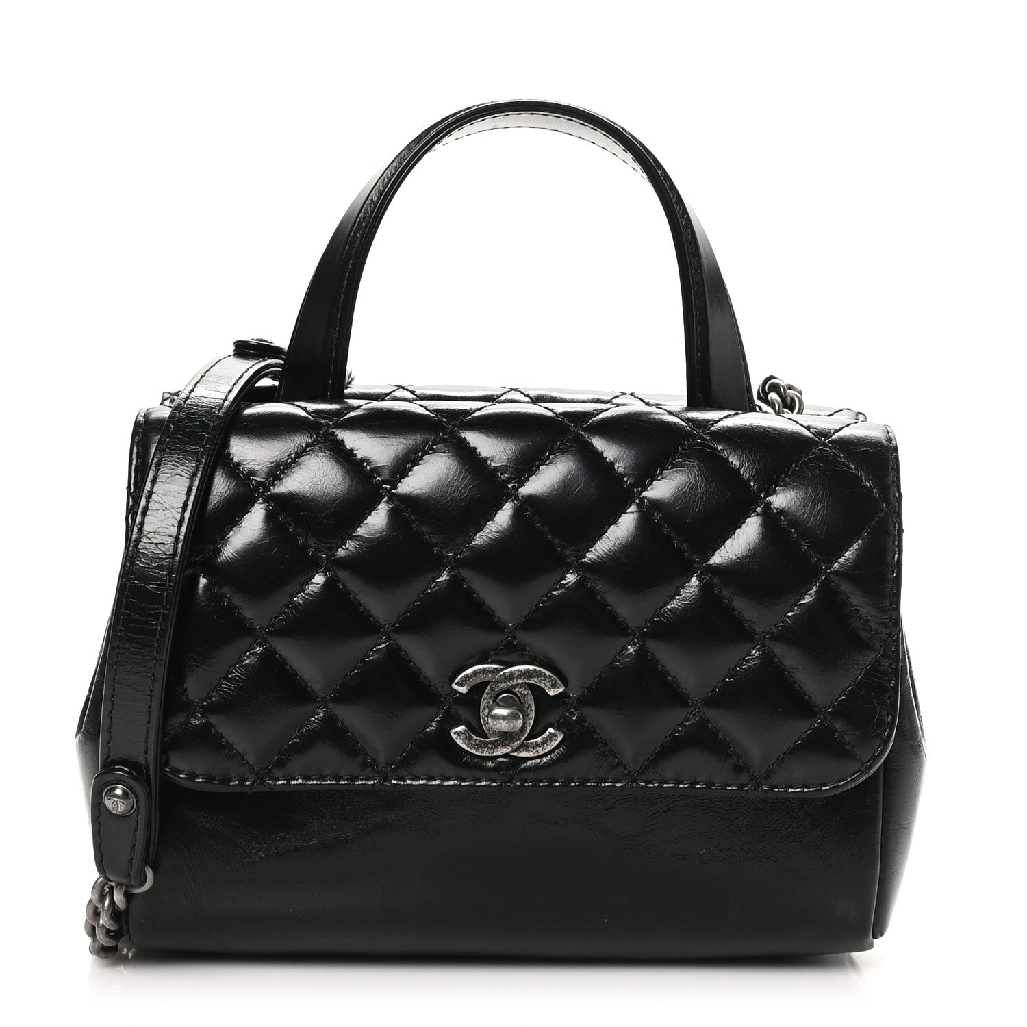 Glazed Calfskin Pilot Essentials Flap Black