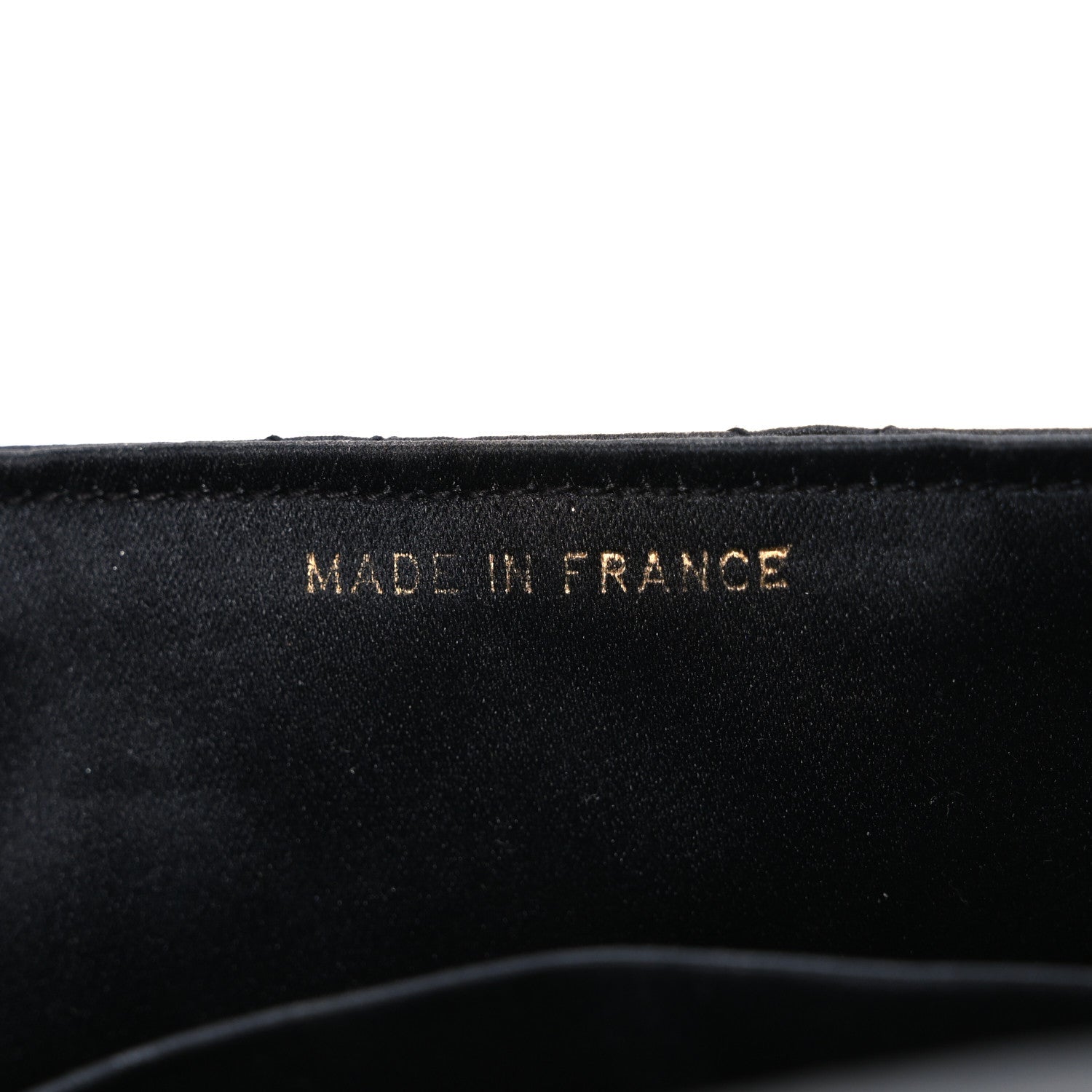 Satin Quilted Flap Shoulder Bag Black Gold