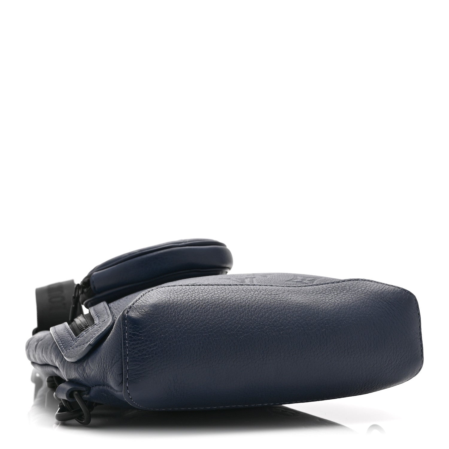 Calfskin Shadow Monogram Duo Slingbag Navy