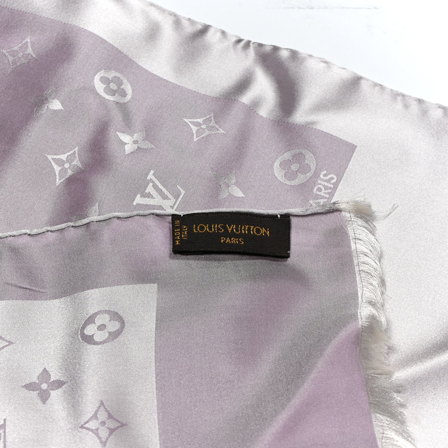 Silk Monogram Capri Scarf Lilac