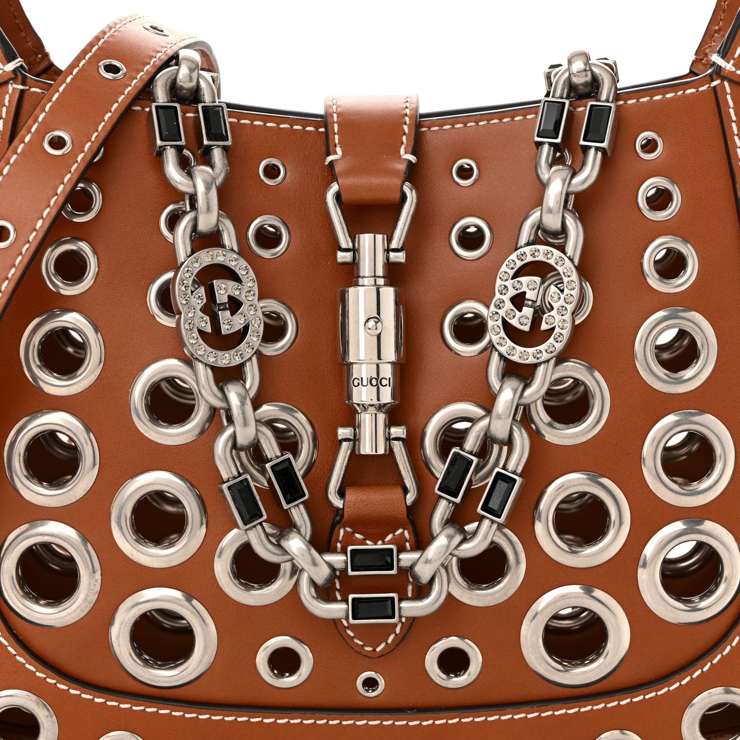 Calfskin Ha Ha Ha Jackie 1961 Eyelet Hobo Cuir