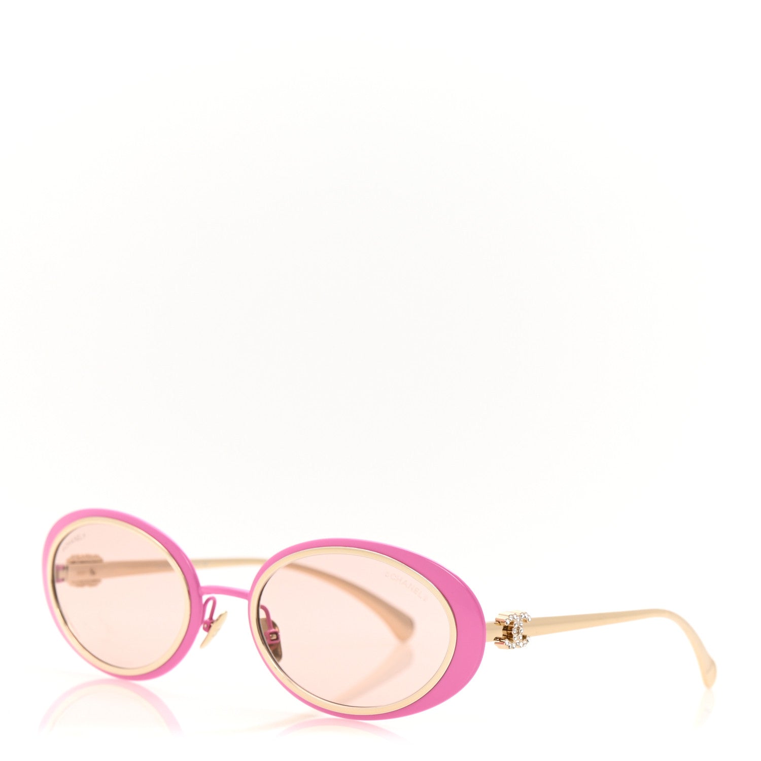 Metal Oval Pearl Sunglasses 71708 Pink