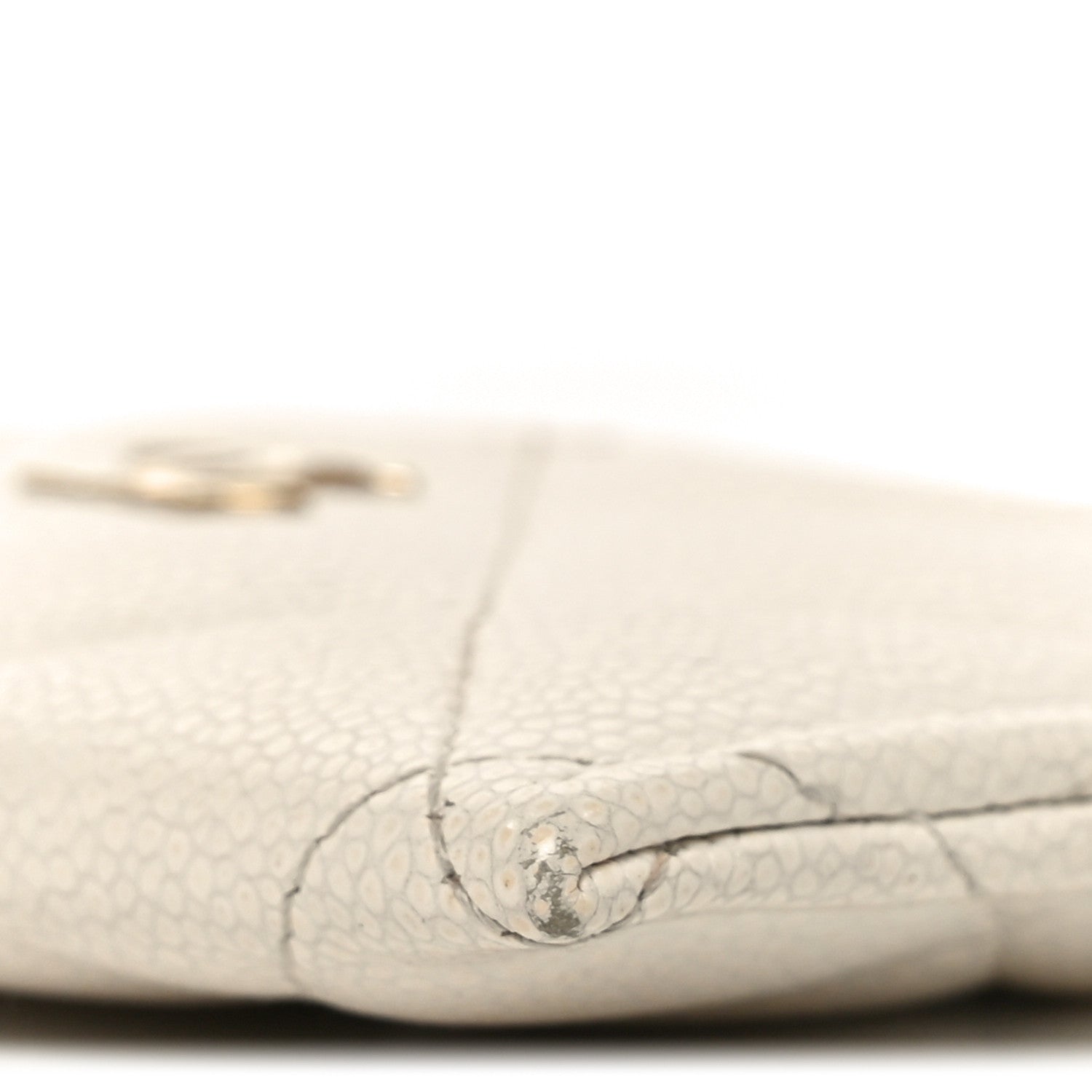 Caviar Quilted Card Holder White