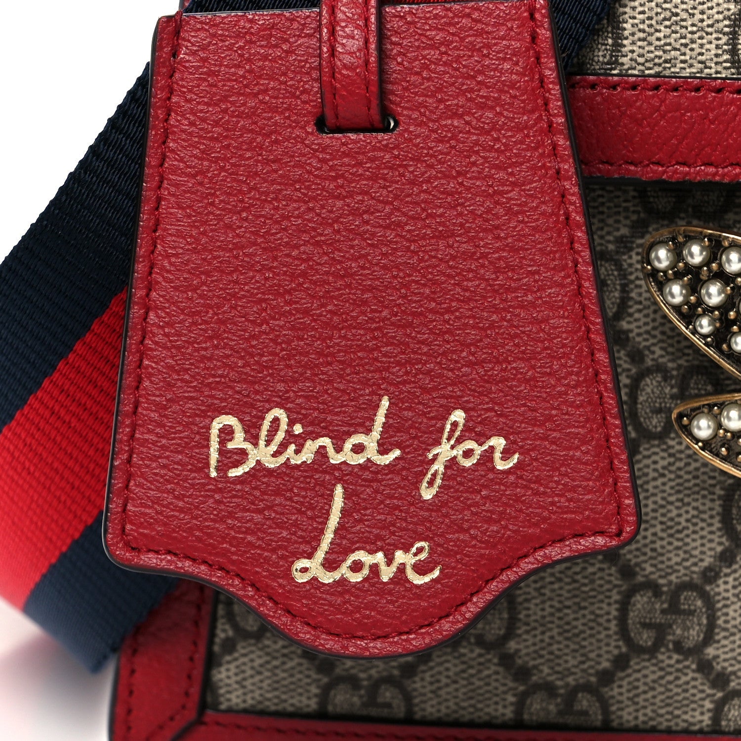 GG Supreme Monogram Small Queen Margaret Top Handle Bag Red