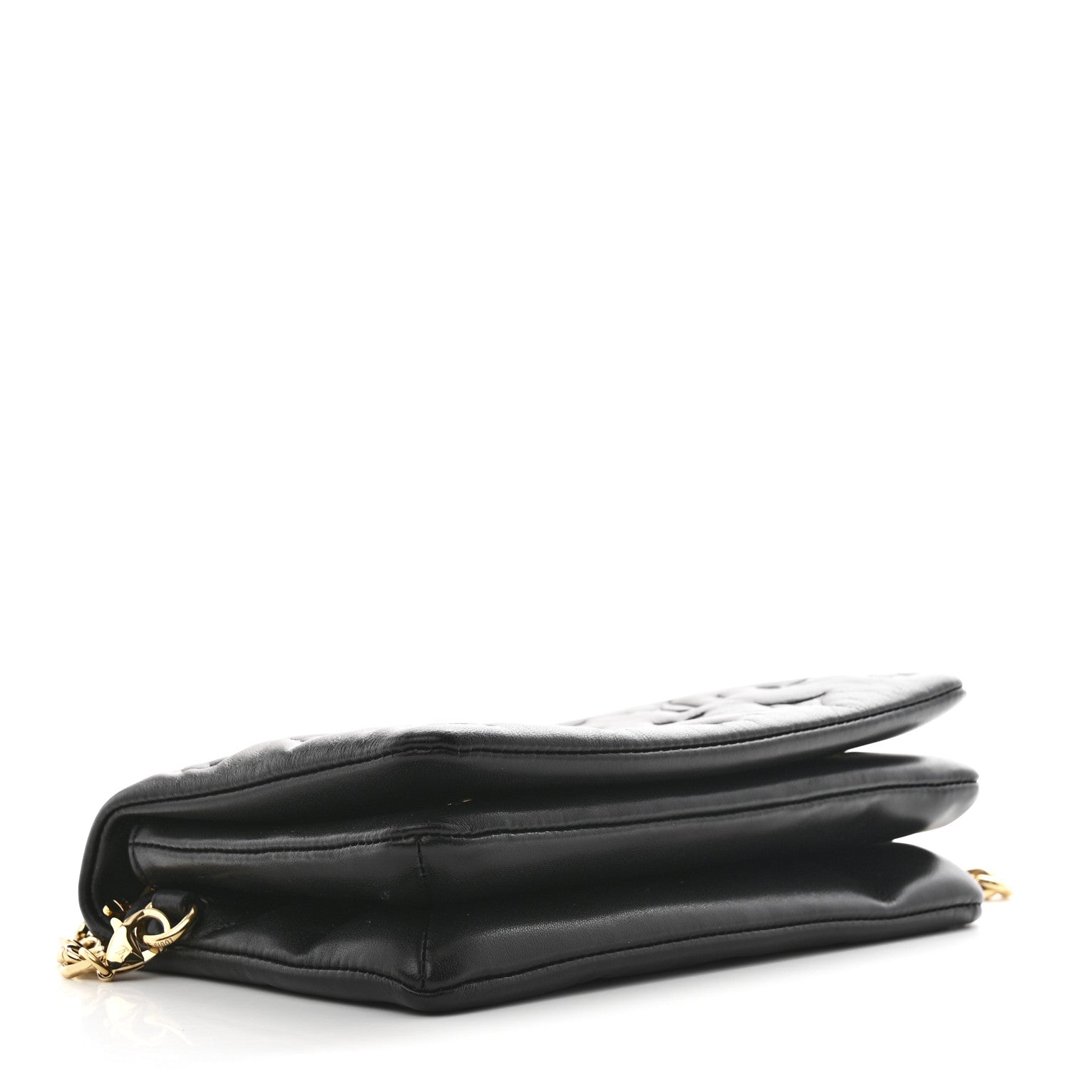 Lambskin Embossed Monogram Pochette Coussin Black